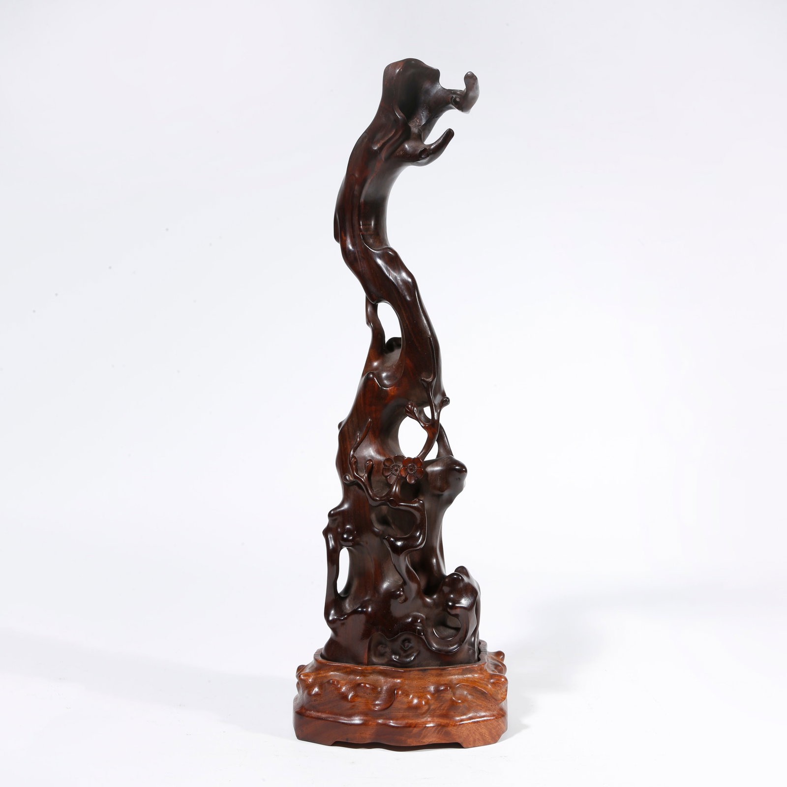 A RED SANDALWOOD CARVED INCENSE BURNER (1 of 9)