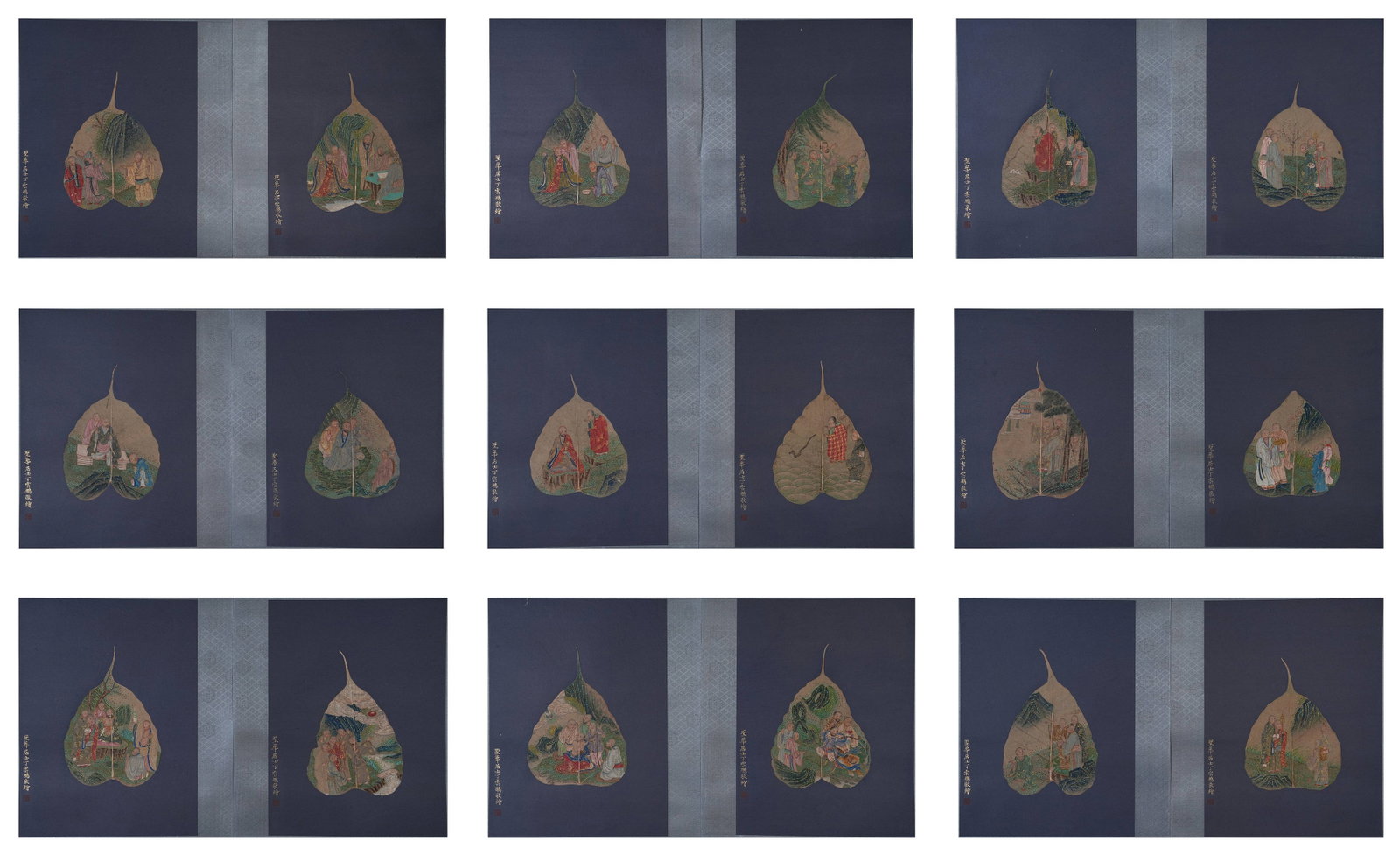 A SET OF EIGHTEEN ARHAT LETTERS ON PAPER BY DING YUNPENG.丁雲鵬 (1 of 20)