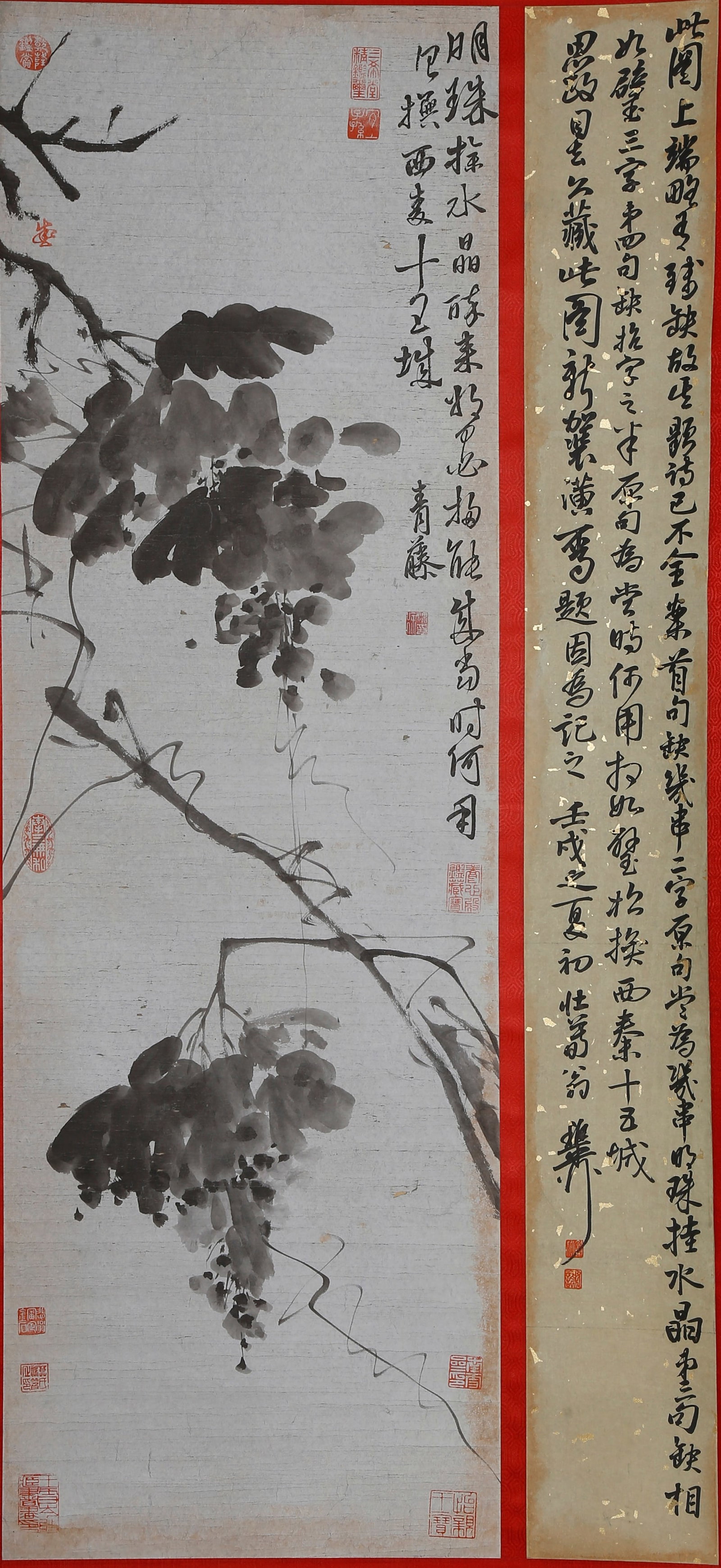 A FLOWER-AND-BIRD PAINTING ON PAPER BY XU WEI.徐渭 (1 of 10)