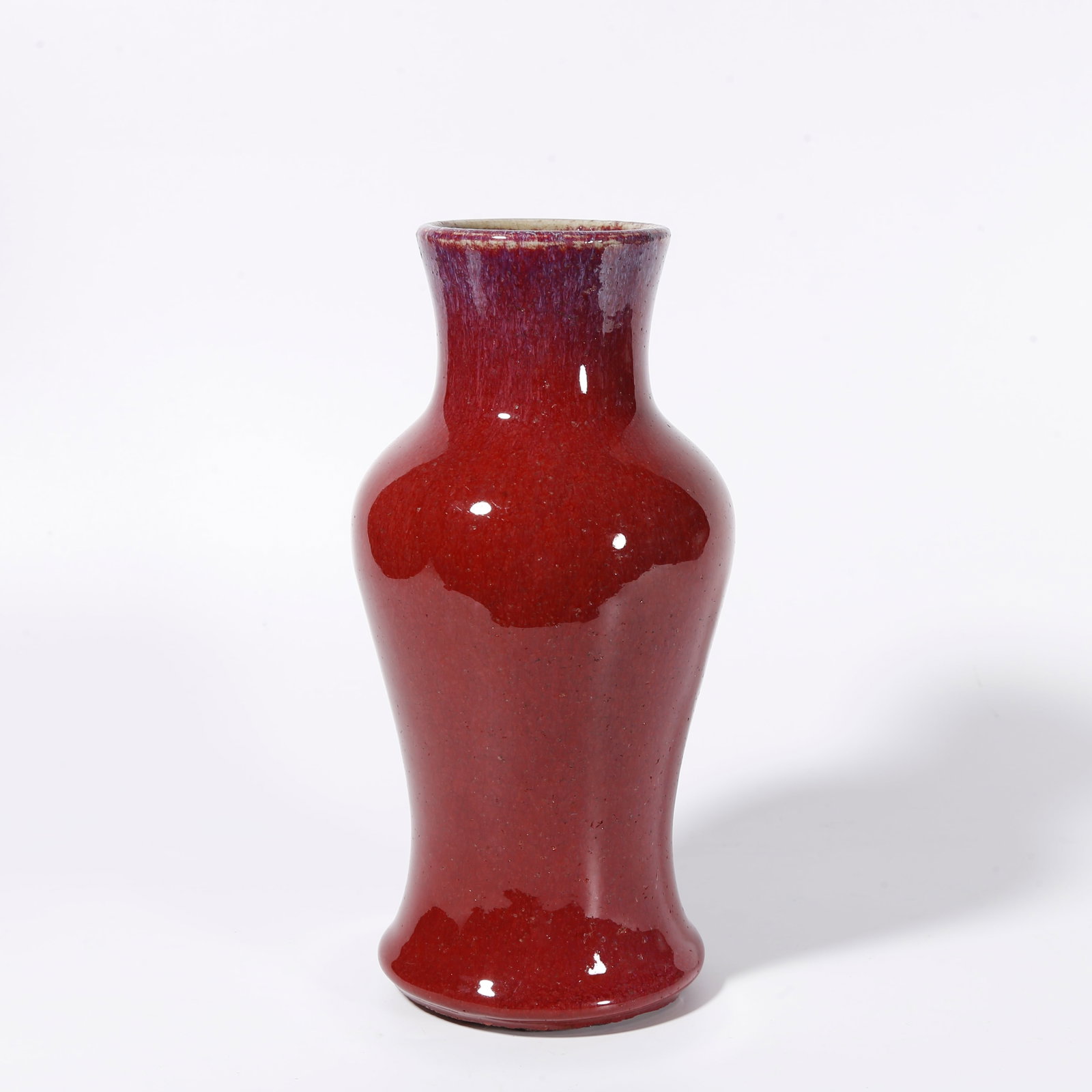 A FLAMBE GLAZE FLOWER VASE: Flambe Glaze Flower Vase