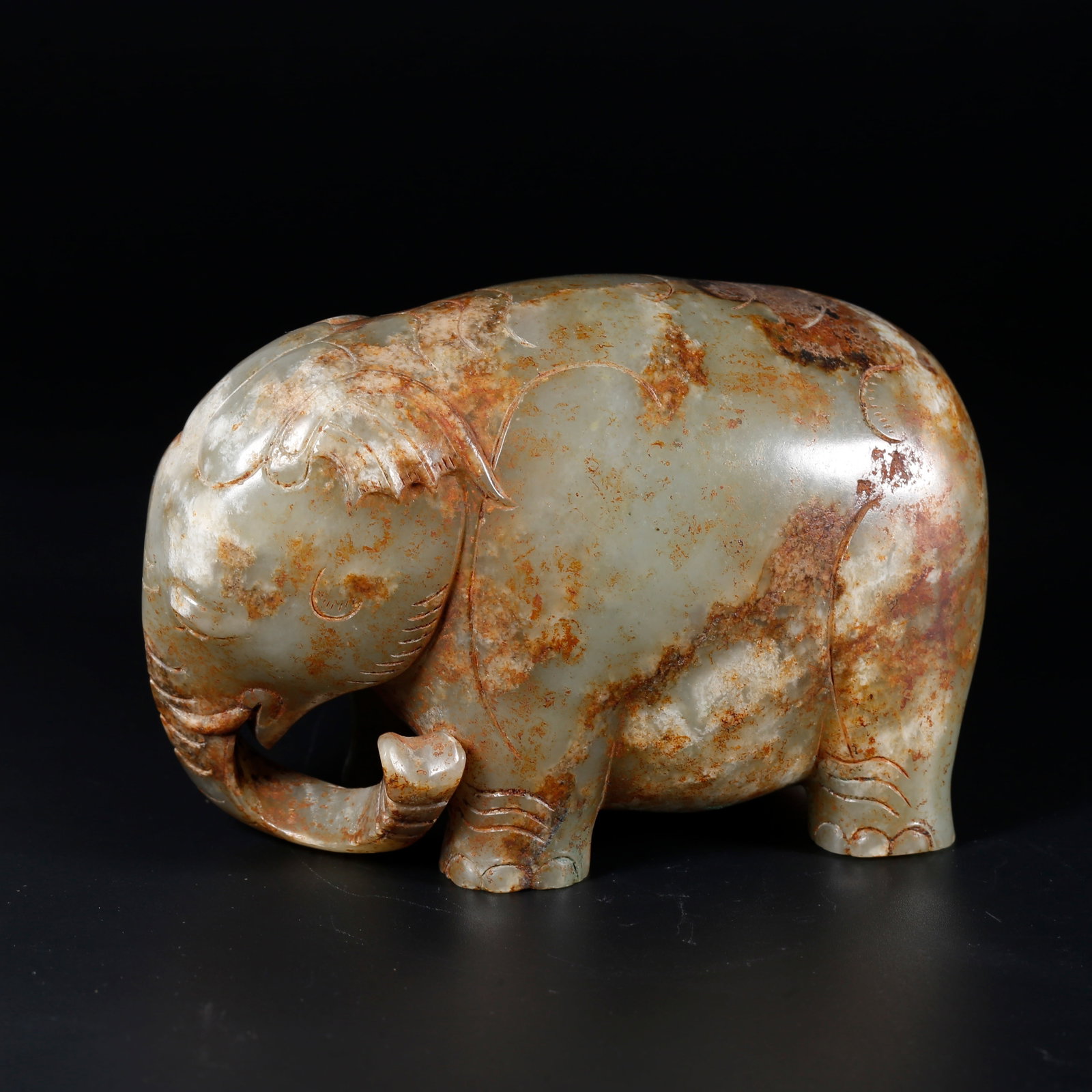 A HETIAN JADE ORNAMENT OF PEACE ELEPHANT (1 of 9)