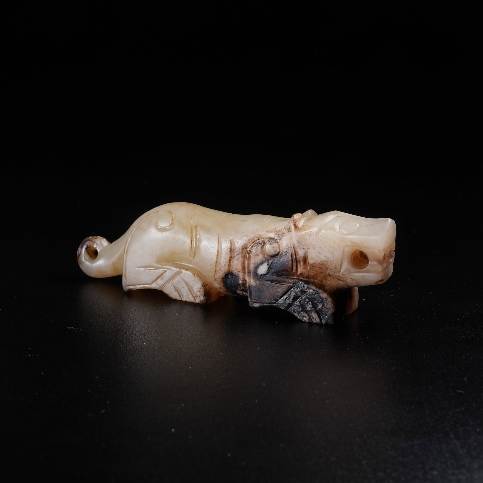 A ANCIENT JADE TIGER TALLY: Ancient Jade Tiger Tally