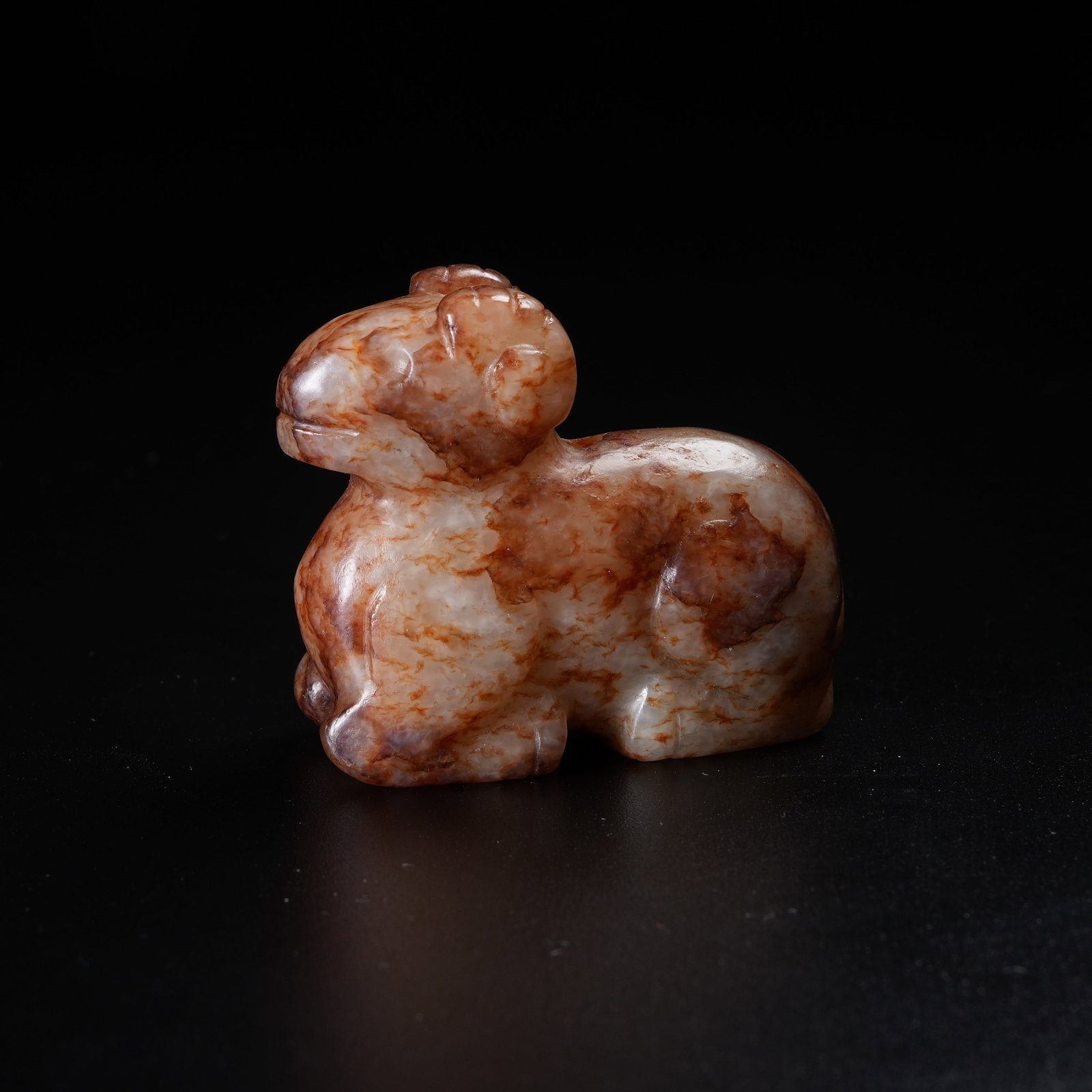 A ANCIENT JADE RECUMBENT SHEEP ORNAMENT: Ancient Jade Recumbent Sheep Ornament