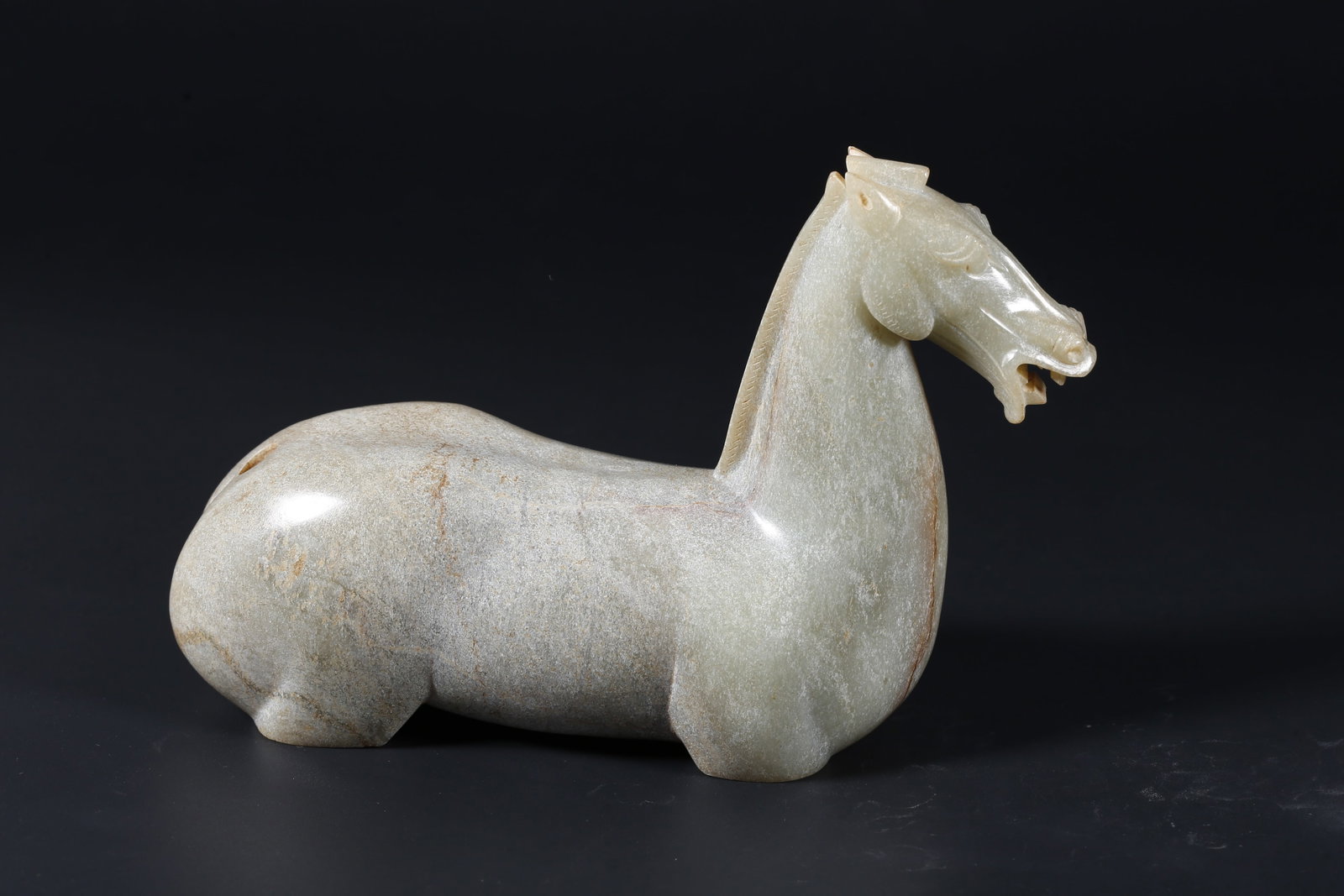 A ARCHAIC JADE STEED ORNAMENT: Archaic Jade Steed Ornament