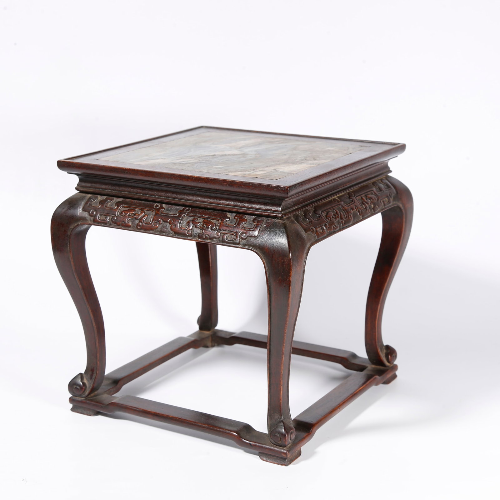 A HUANGHUALI TEA TABLE INLAID WITH MARBLE (1 of 9)