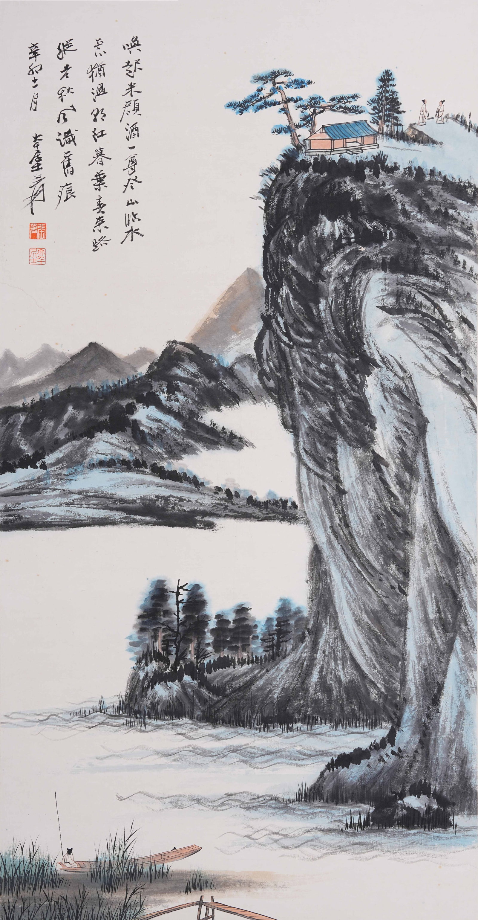 A LANDSCAPE PAINTING ON PAPER BY ZHANG DAQIAN.張大千 (1 of 9)