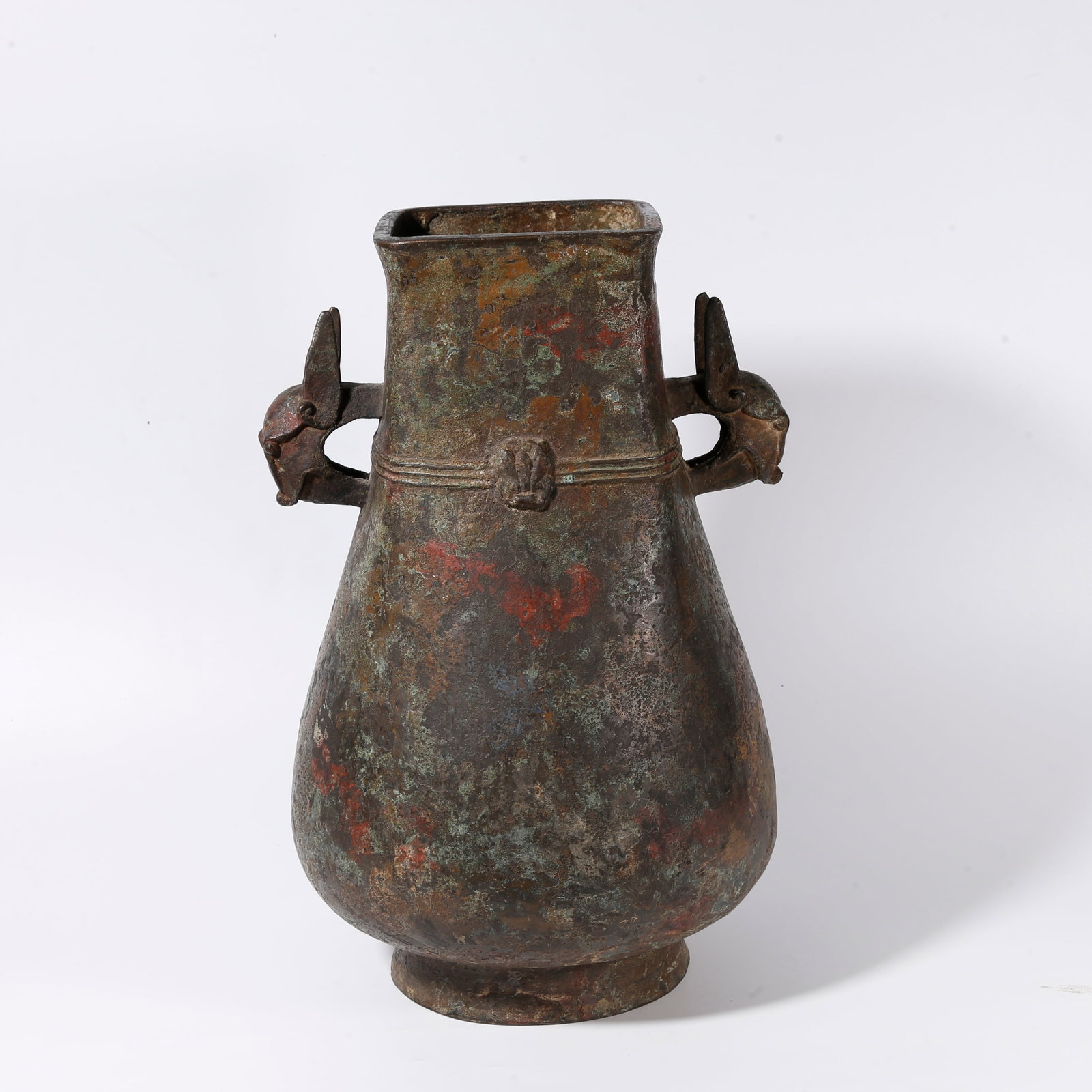 A BRONZE ZUN WITH TWIN BEAST HANDLES (1 of 11)