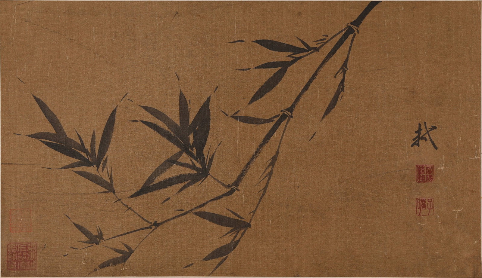 A UNMOUNTED INK BAMBOO PAINTING ON SILK BY SU SHI.蘇軾 (1 of 10)
