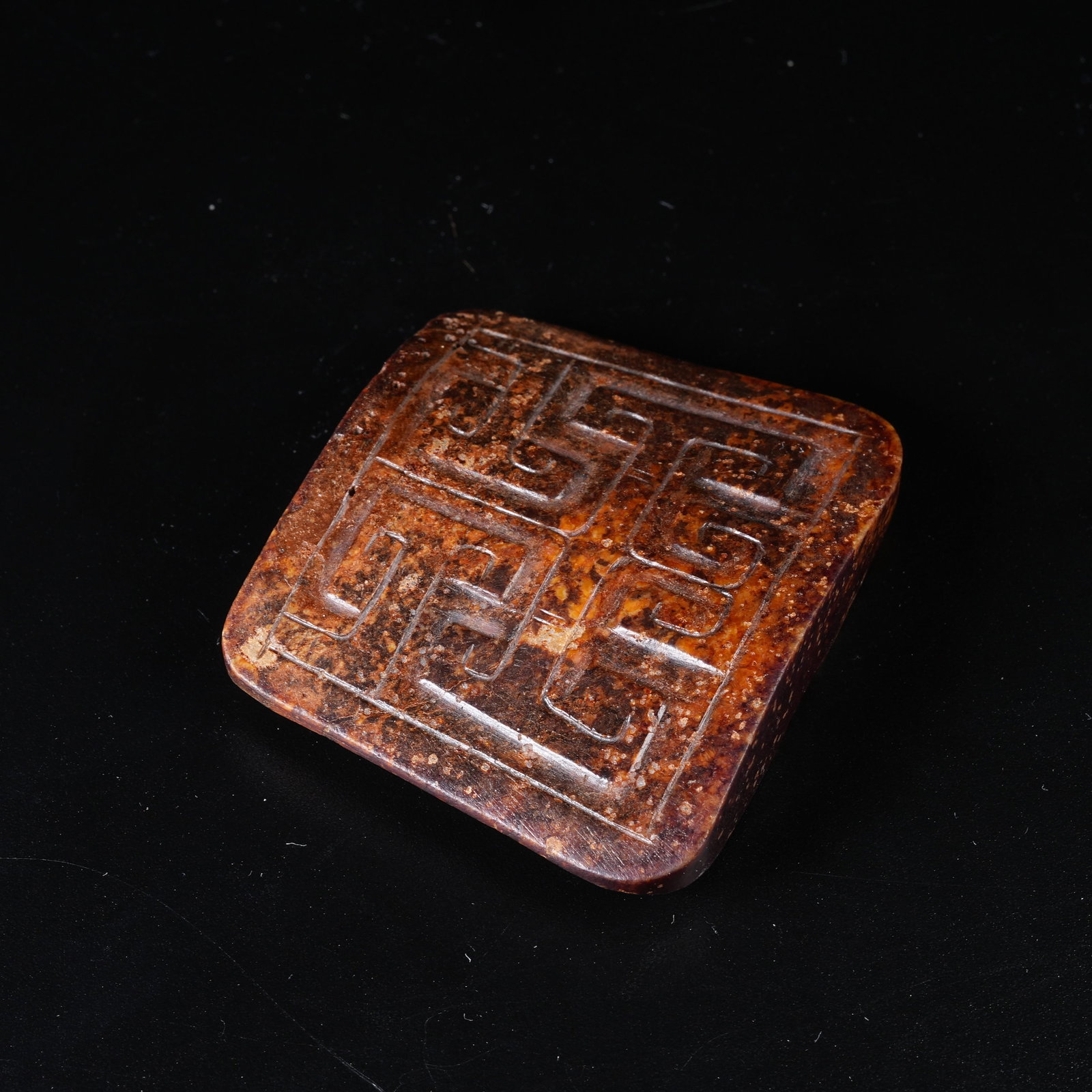 A ANCIENT JADE SWORD SCABBARD CHAPE: Ancient Jade Sword Scabbard Chape