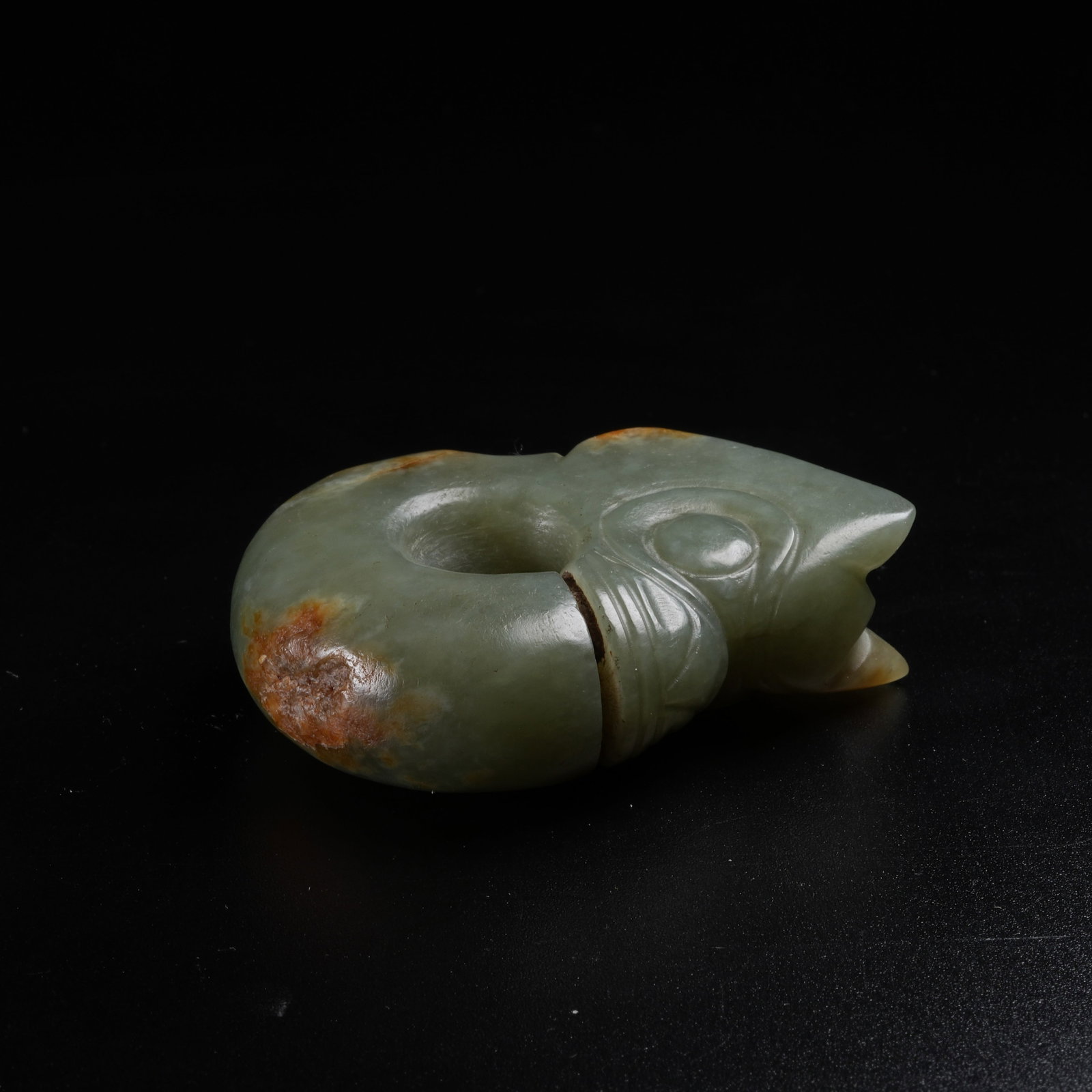 A ANCIENT JADE PIG DRAGON - 4