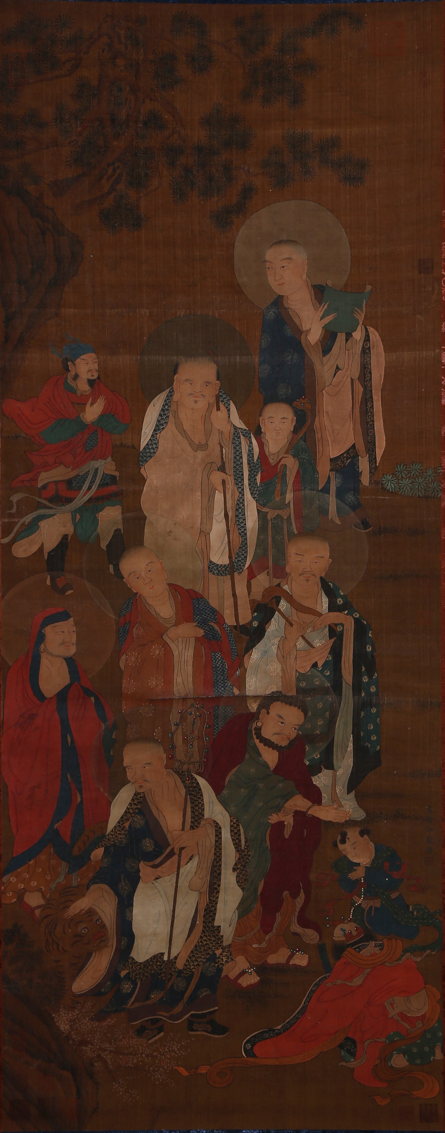 A ARHAT PAINTING ON SILK BY LU LENGJIA.盧楞伽 (1 of 10)