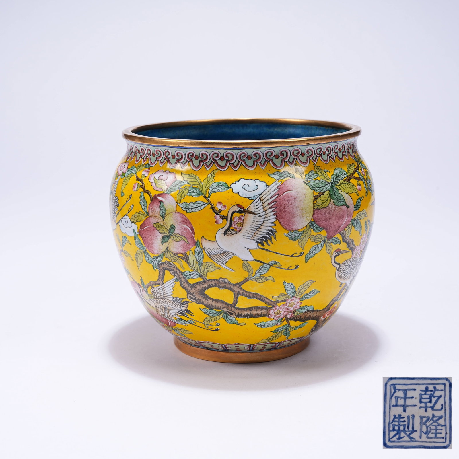 A CLOISONNÉ ENAMEL VASE WITH CRANE AND LONGEVITY PATTERN (1 of 9)
