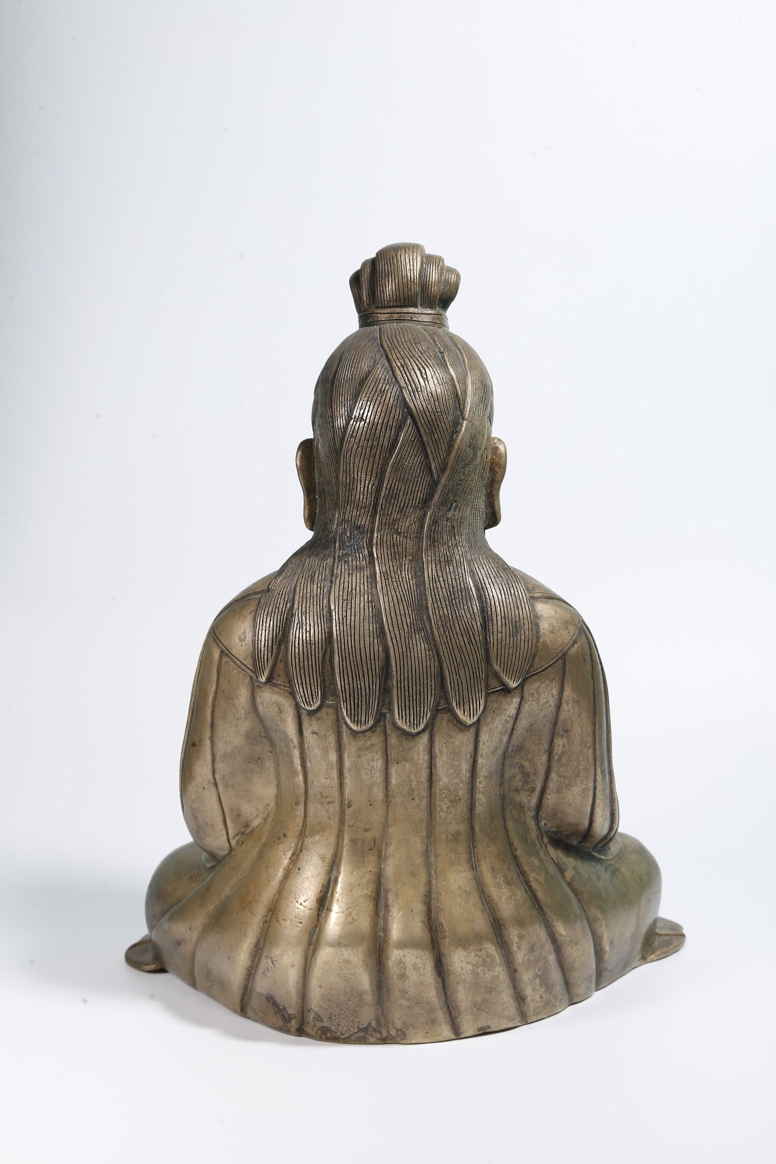 A BRONZE HUMAN FIGURE STATUE - 5