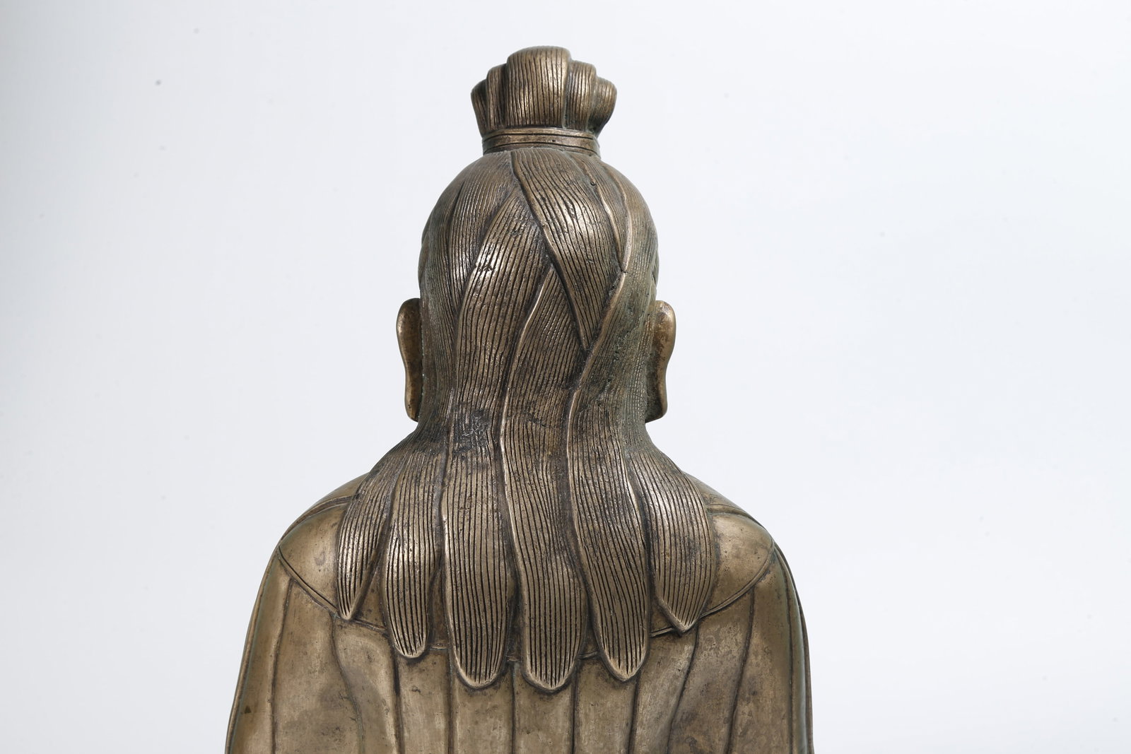 A BRONZE HUMAN FIGURE STATUE - 6