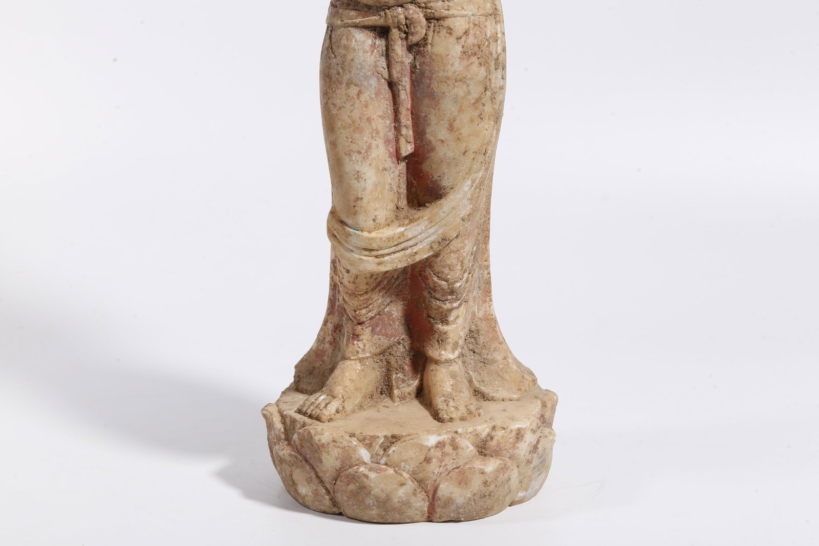 A WHITE MARBLE BUDDHA STATUE - 3