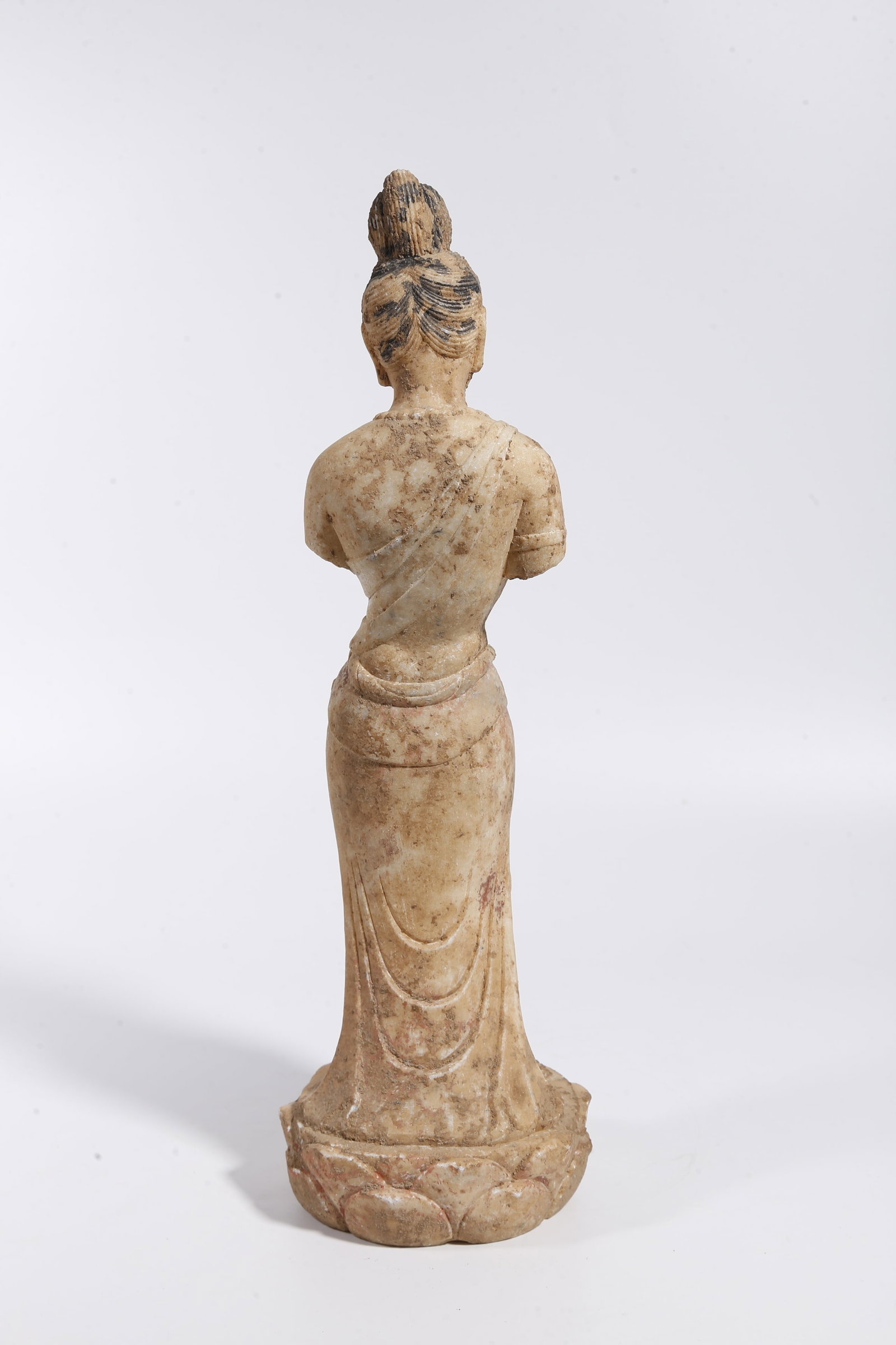 A WHITE MARBLE BUDDHA STATUE - 5