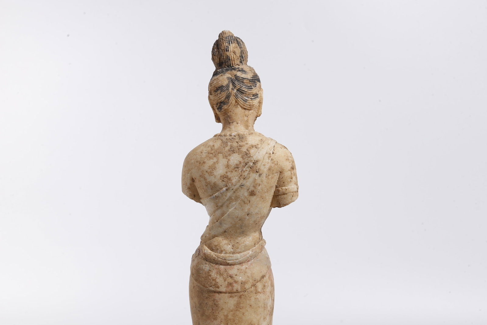 A WHITE MARBLE BUDDHA STATUE - 6