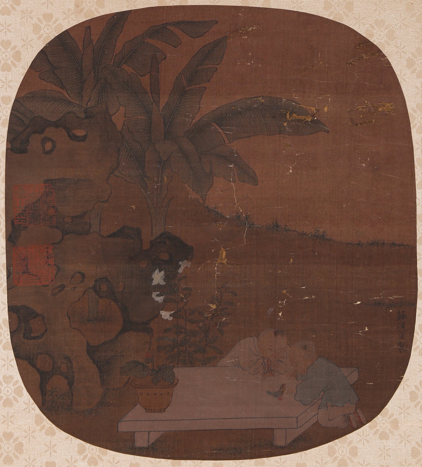 A FIGURE PAINTING ON SILK UNMOUNTED BY SU HANCHEN.蘇漢臣 (1 of 9)