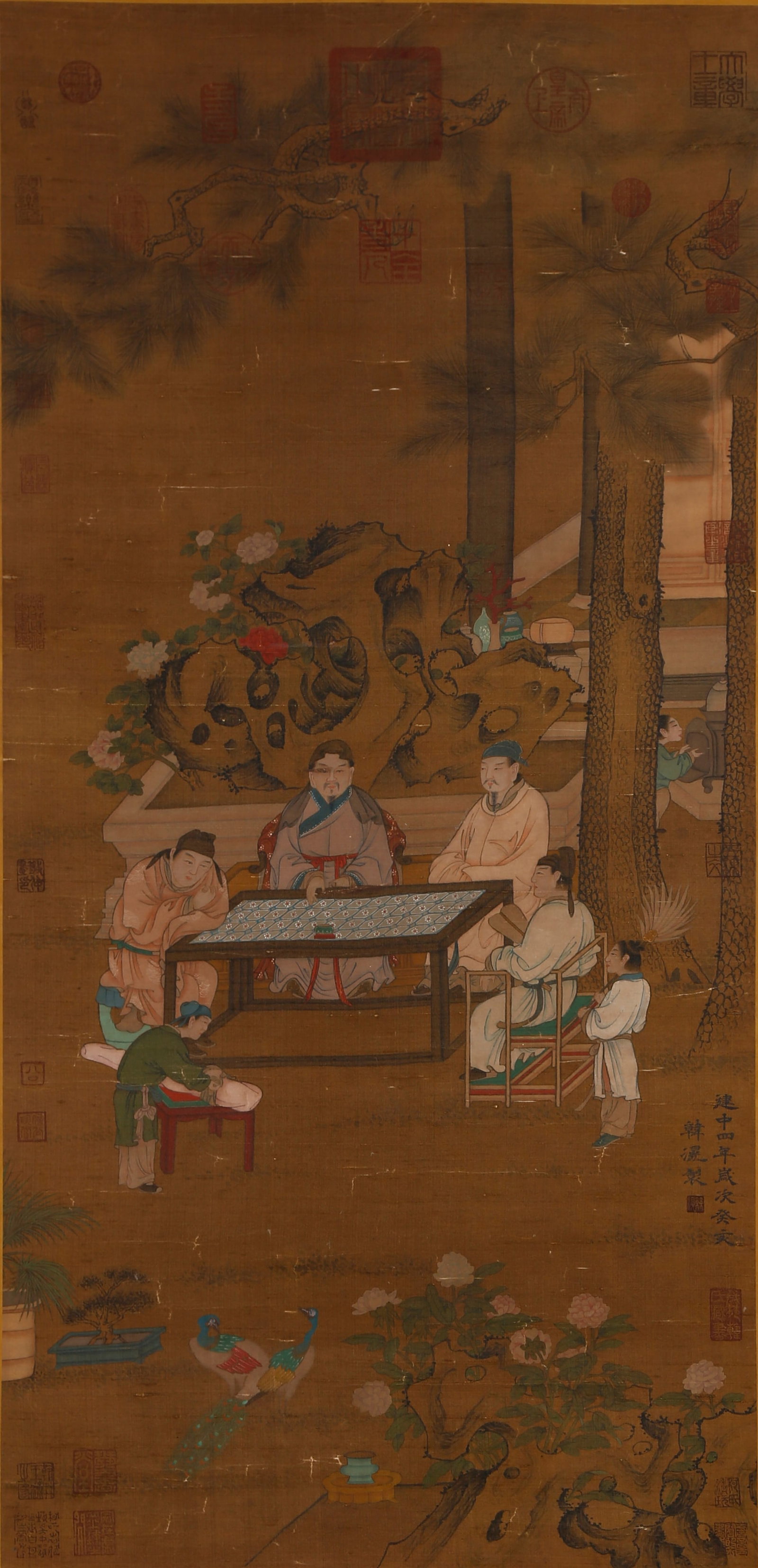 A FIGURE PAINTING ON SILK BY HAN HUANG.韓滉: Figure Painting on Silk by Han Huang.韓滉