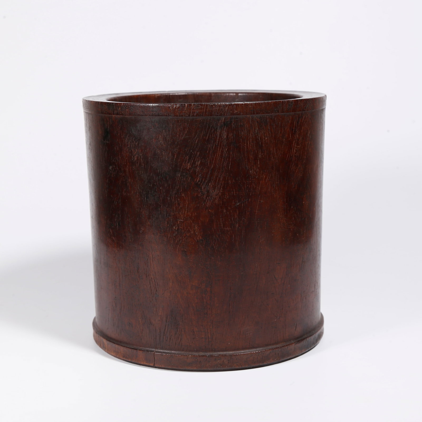 A HUANGHUALI WOOD BRUSH POT: Huanghuali Wood Brush Pot