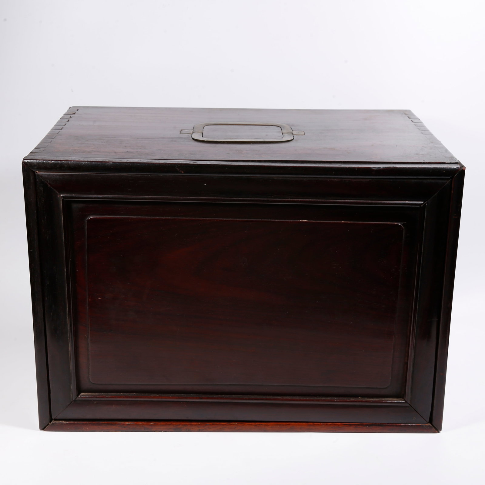 A HUANGHUALI WOOD BOOK CASE INLAID WITH RED SANDALWOOD: Huanghuali Wood Book Case Inlaid with Red Sandalwood