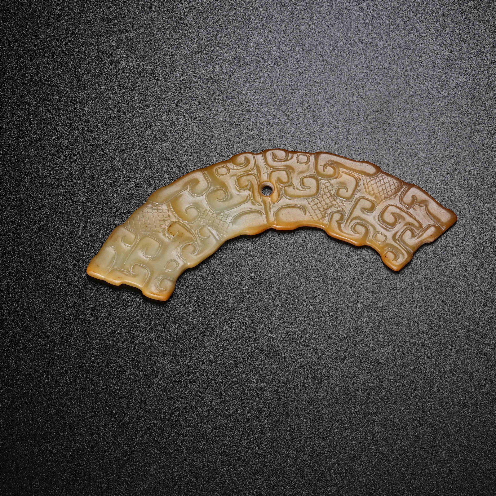 A ANCIENT JADE HUANG ARC PENDANT: Ancient Jade Huang Arc Pendant