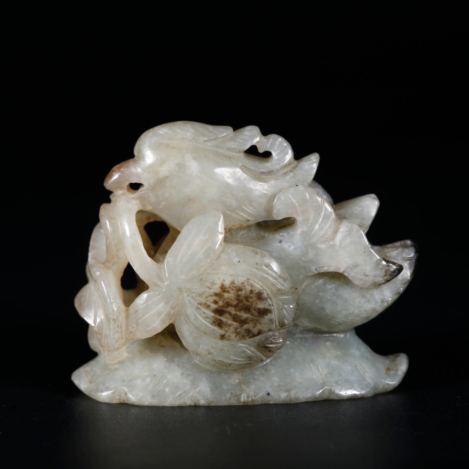 A HETIAN JADE HAT FINIAL CARVED WITH GREAT FORTUNE CHARACTERS (1 of 8)