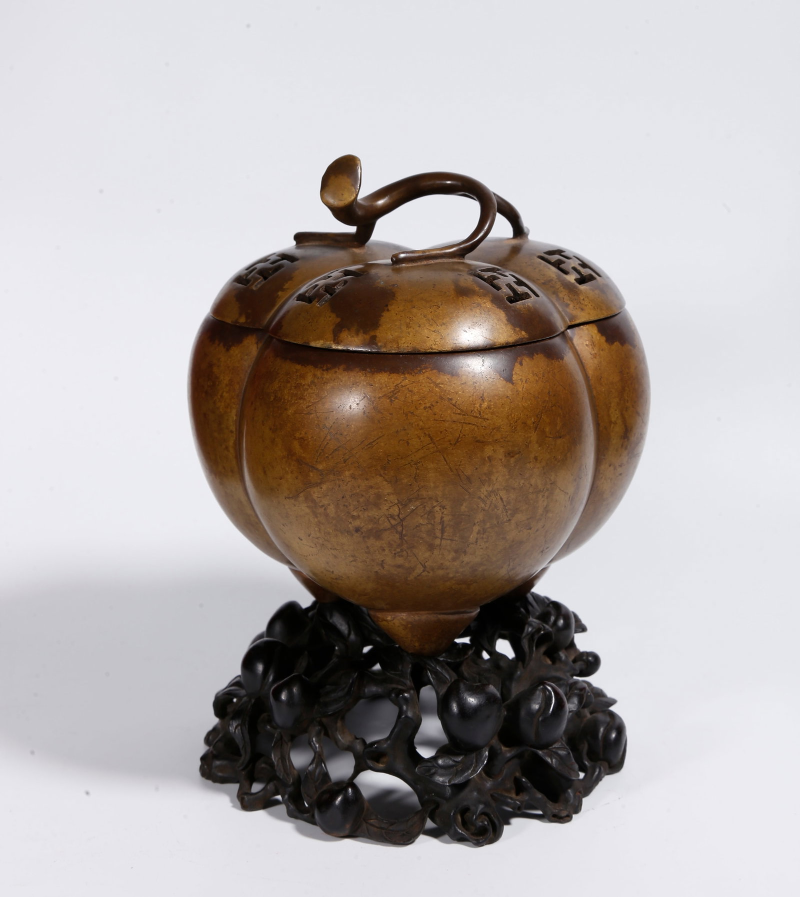 A BRONZE THREE-LEGGED INCENSE BURNER (1 of 12)