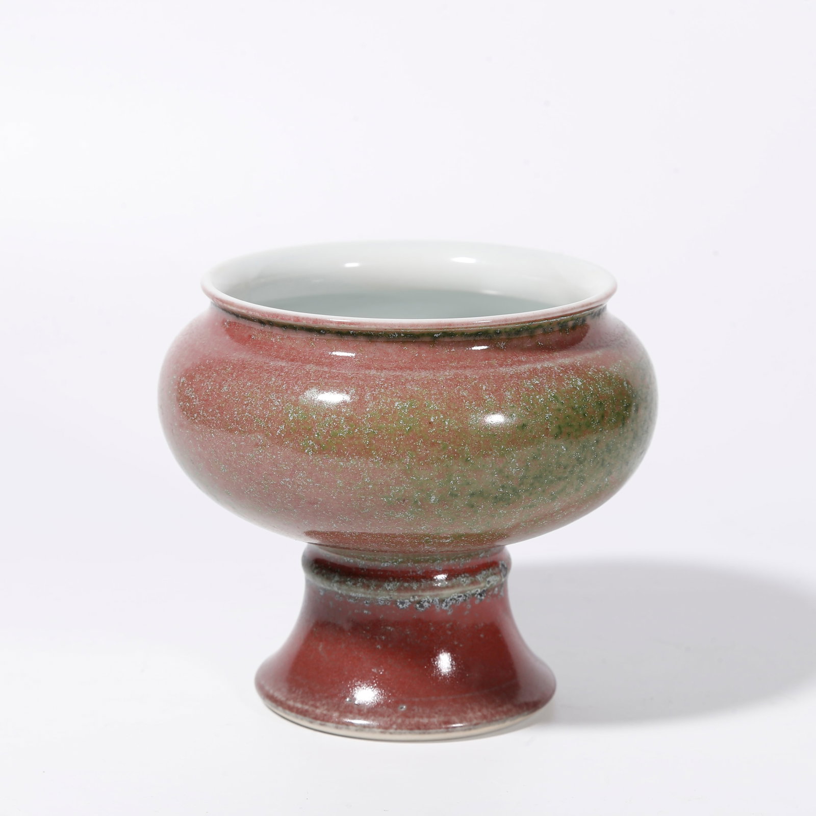 A BEAN RED GLAZE STEMMED BOWL (1 of 9)
