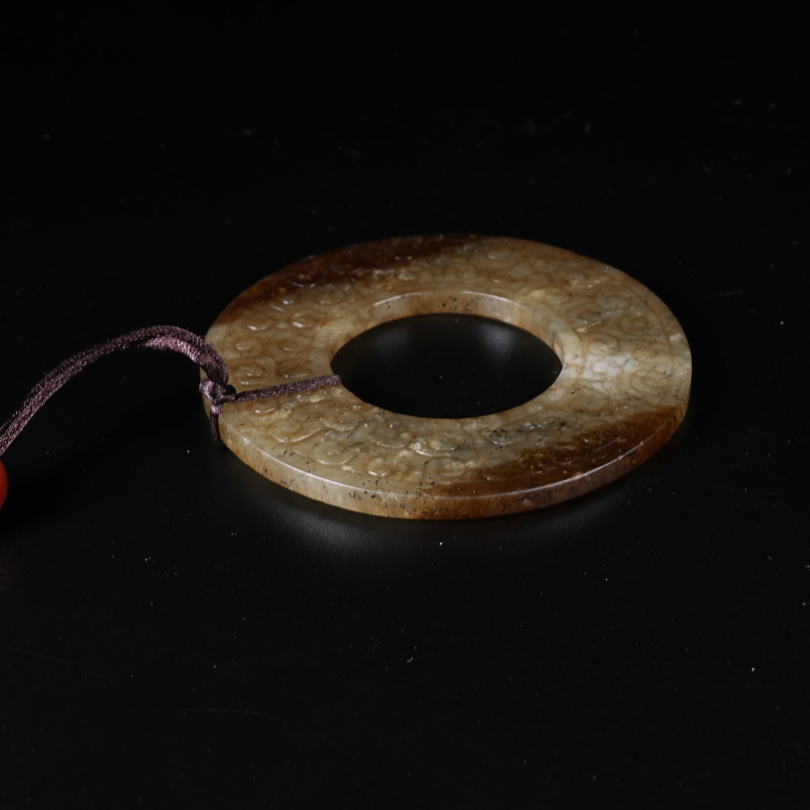 A ANCIENT JADE BI DISC WITH HOOKED CLOUD PATTERN - 9
