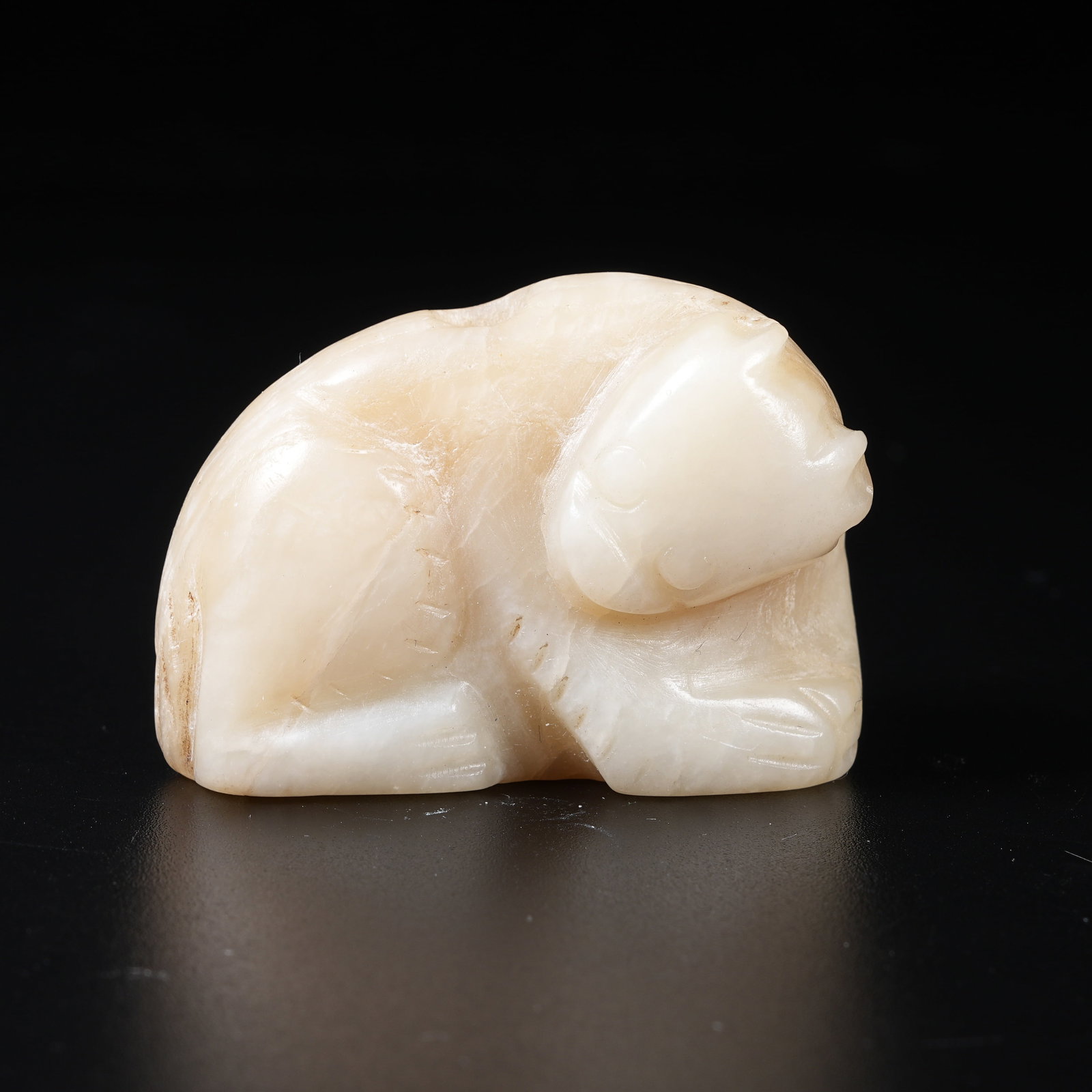 A ANCIENT JADE BEAST ORNAMENT: Ancient Jade Beast Ornament
