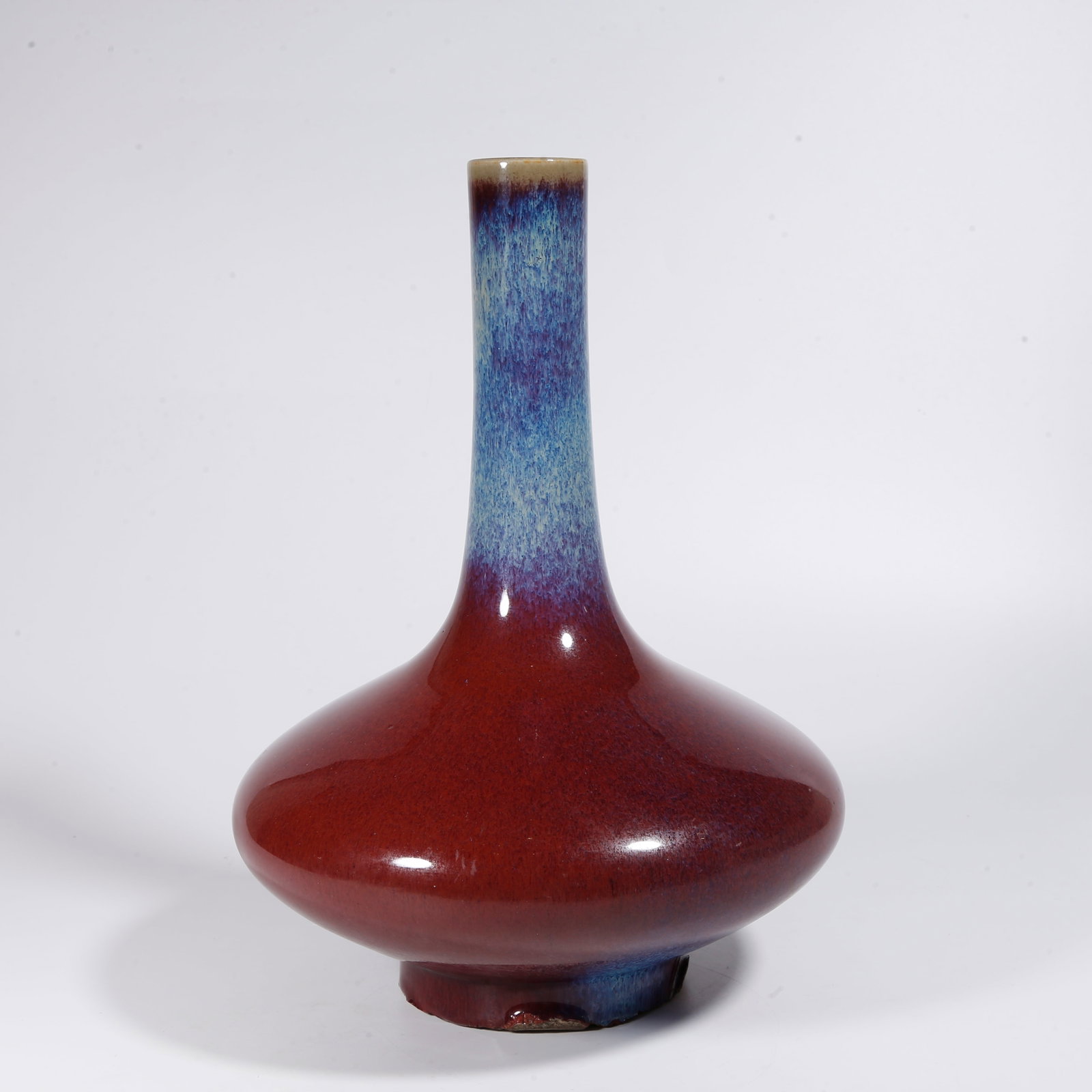 A FLAMBE GLAZE FLAT VASE (1 of 8)
