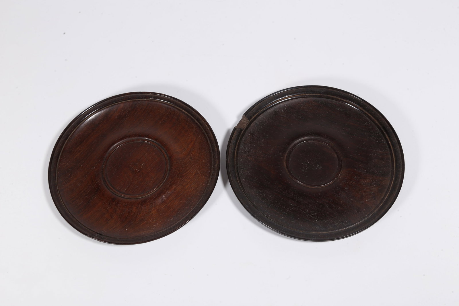 A RED SANDALWOOD CUP STANDS (PAIR) (1 of 8)