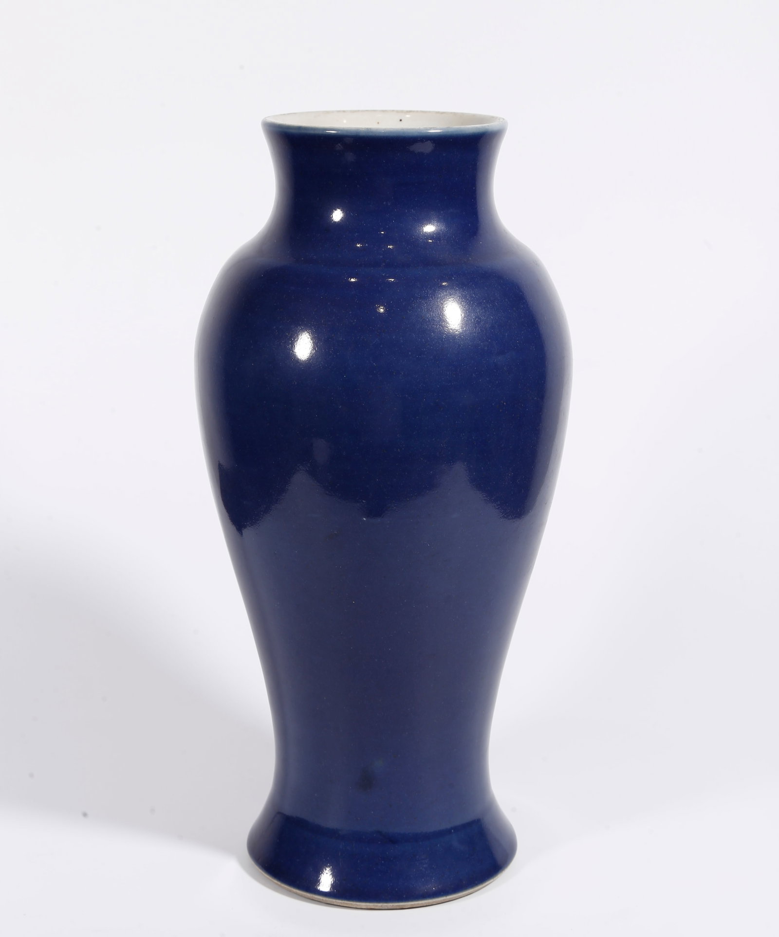 A SACRIFICIAL BLUE GLAZE GUANYIN VASE: Sacrificial Blue Glaze Guanyin Vase