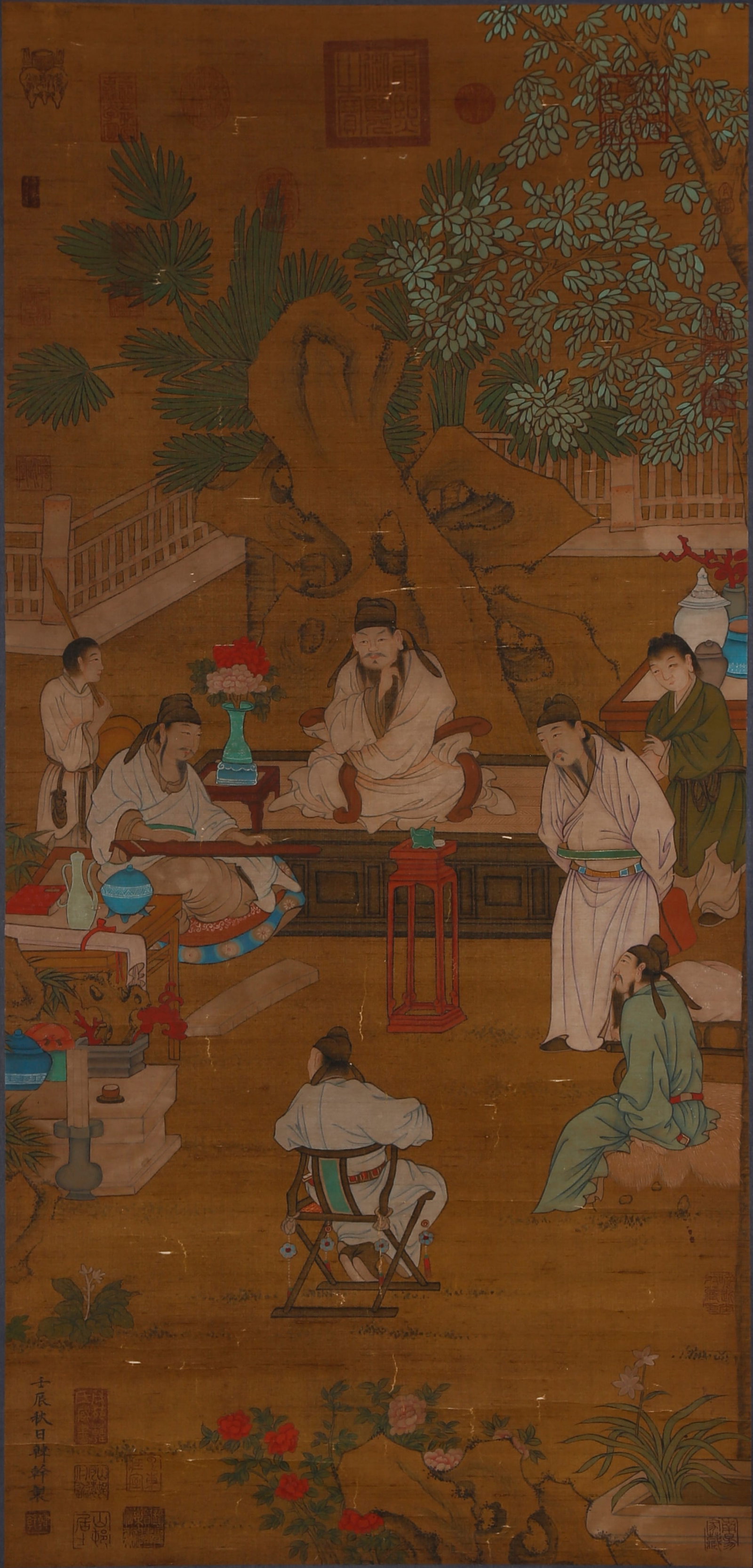 A FIGURE PAINTING ON SILK BY HAN GAN.韓幹: Figure Painting on Silk by Han Gan.韓幹