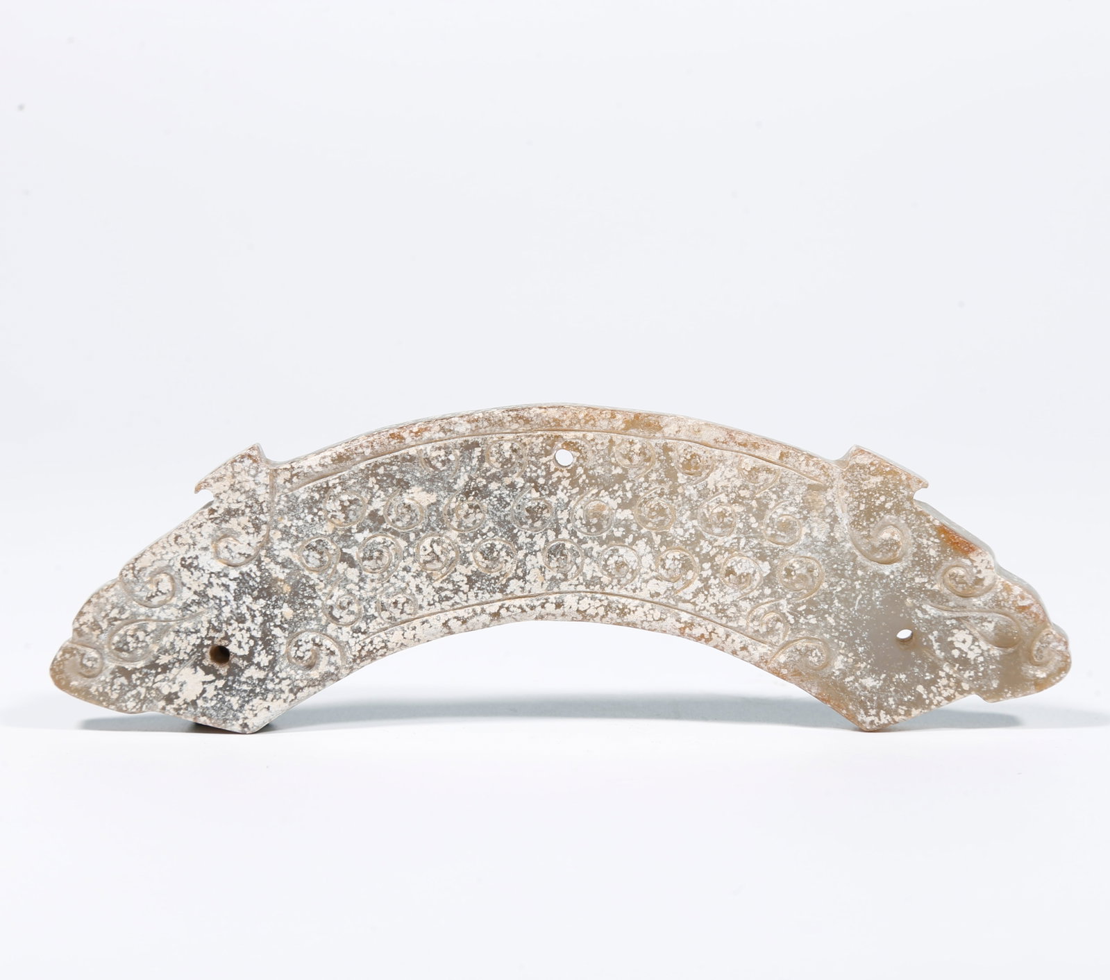 A ARCHAIC JADE HUANG ARC PENDANT: Archaic Jade Huang Arc Pendant