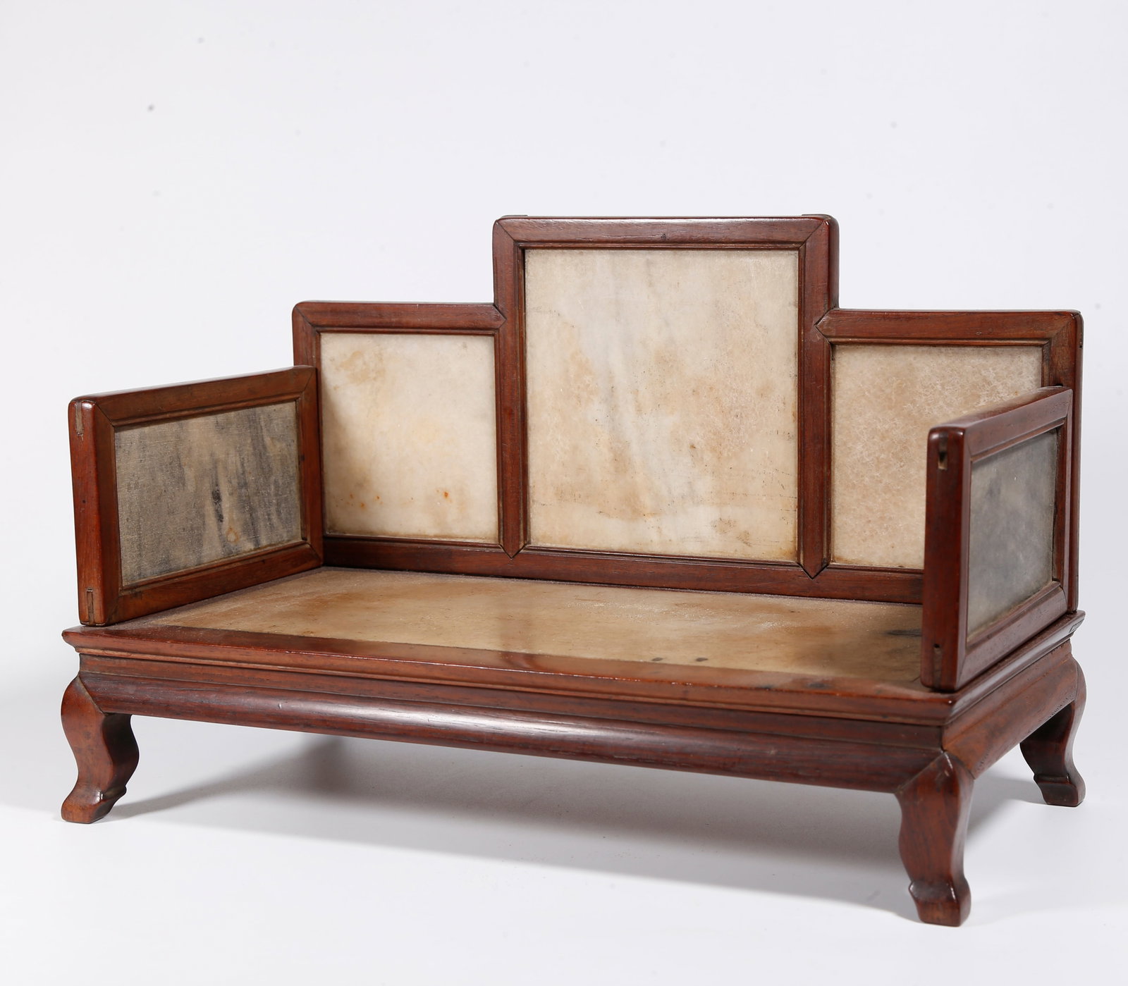 A HUANGHUALI WOOD THRONE INLAID WITH MARBLE (1 of 9)