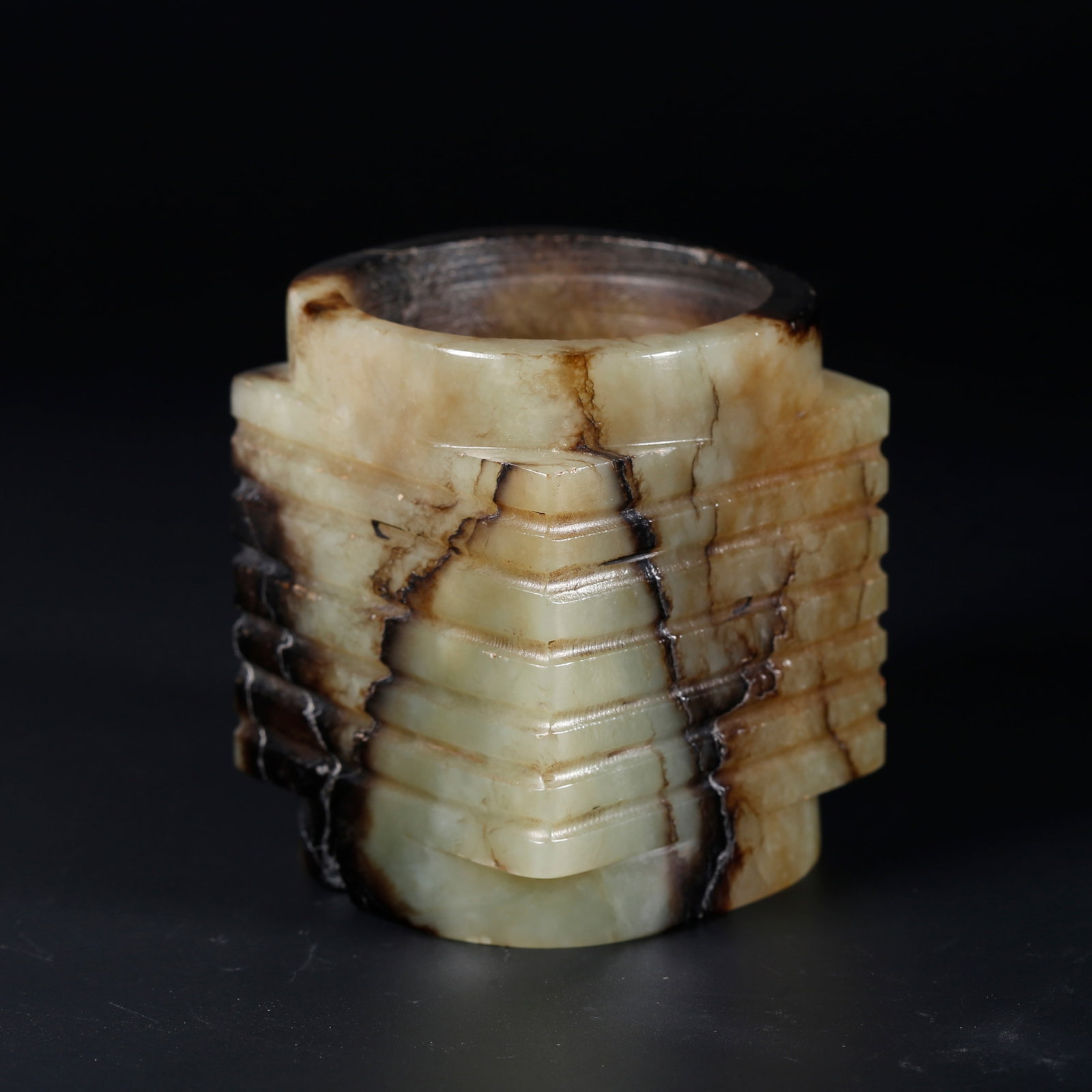 A ARCHAIC JADE CONG TUBE (1 of 9)