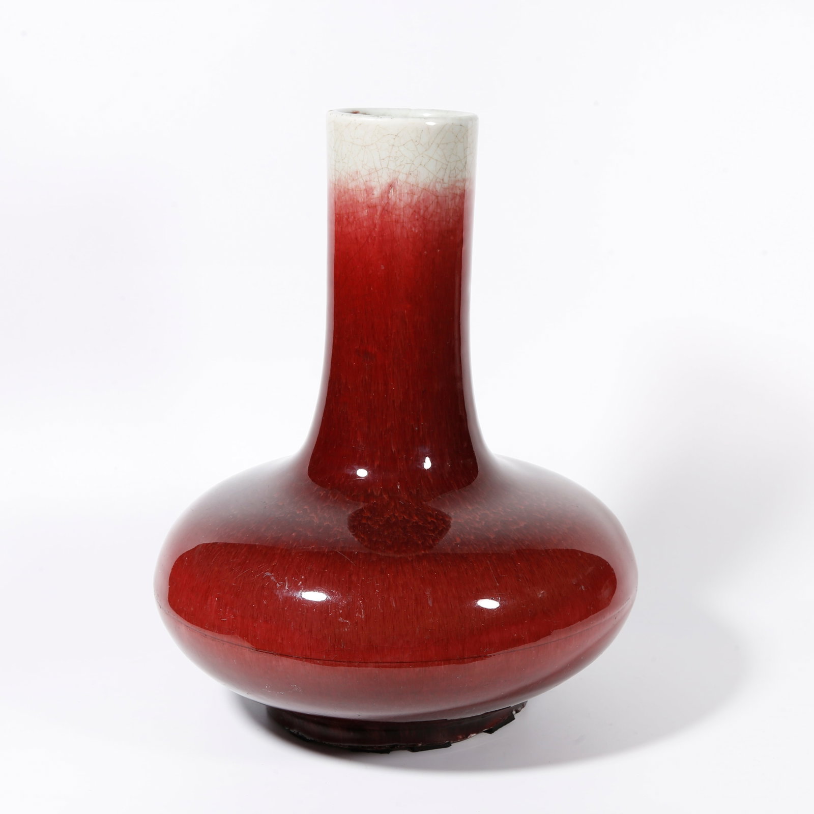 A RED GLAZE WATER CHESTNUT VASE (1 of 9)