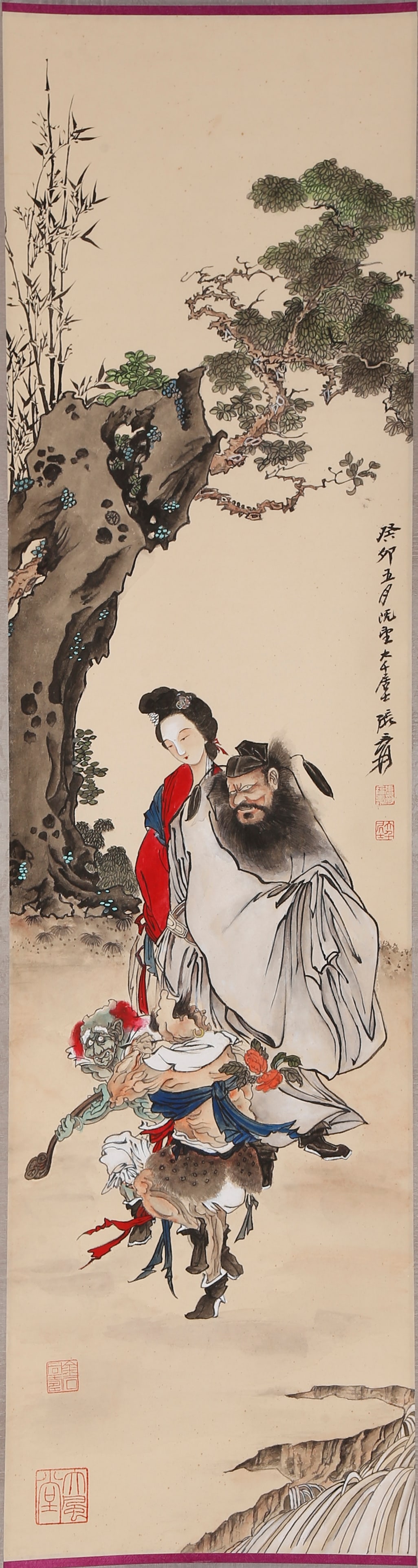 A ZHONG KUI MARRIES HIS SISTER PAINTING ON PAPER BY ZHANG DAQIAN.張大千 (1 of 9)