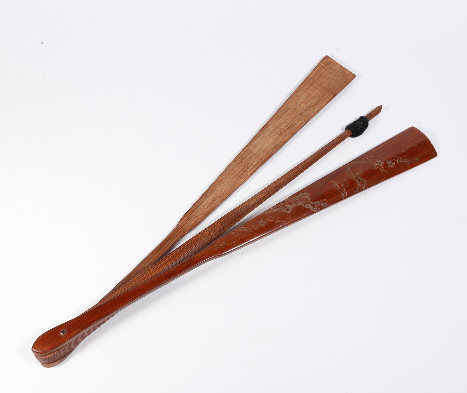 A BAMBOO FAN RIB CARVED WITH PLUM BLOSSOM PATTERN (1 of 10)