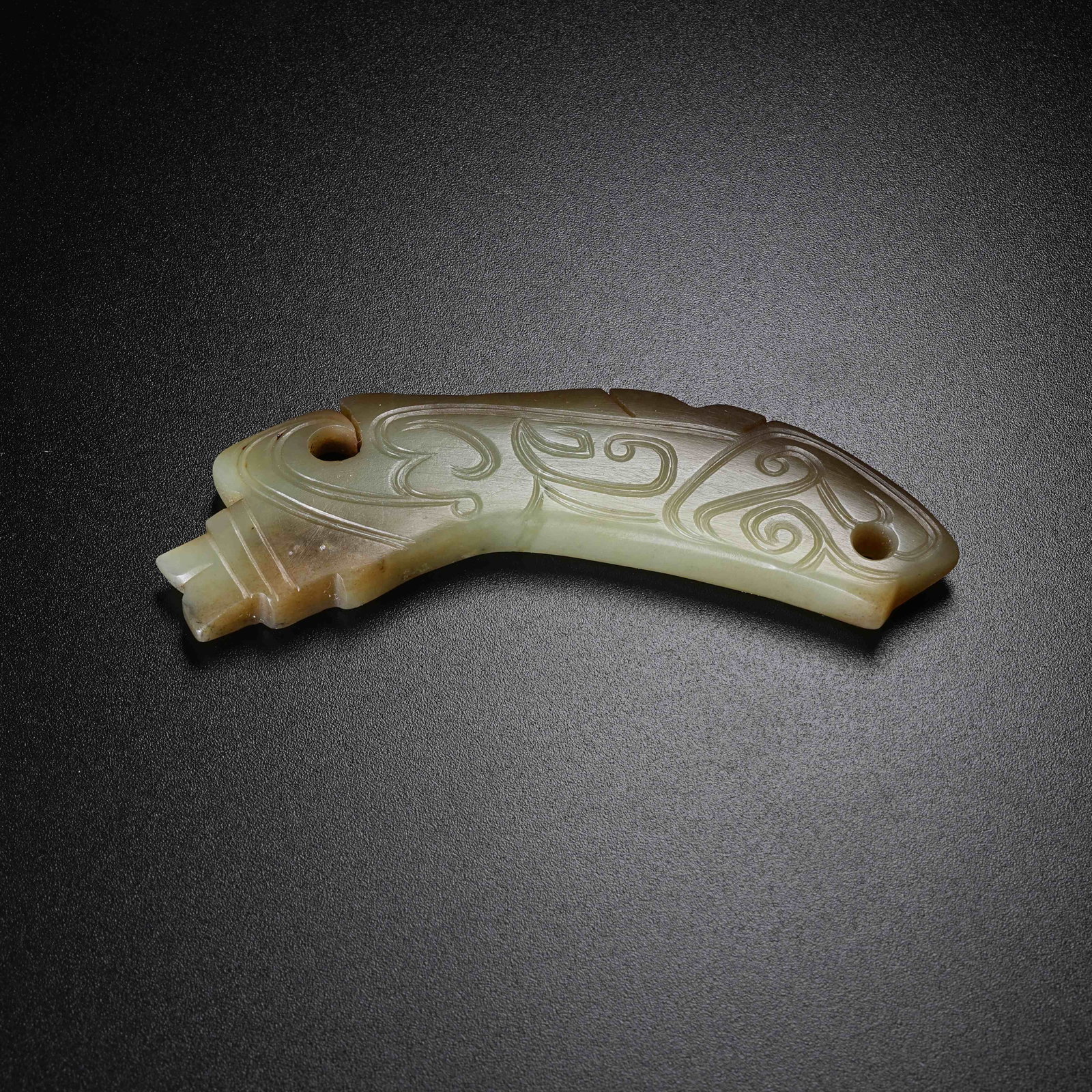 A ANCIENT JADE HUANG ARC PENDANT: Ancient Jade Huang Arc Pendant
