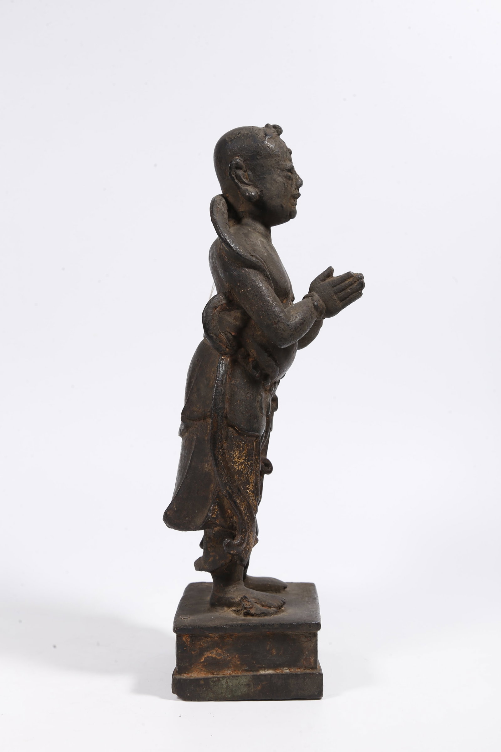 A BRONZE BOY STATUE - 8