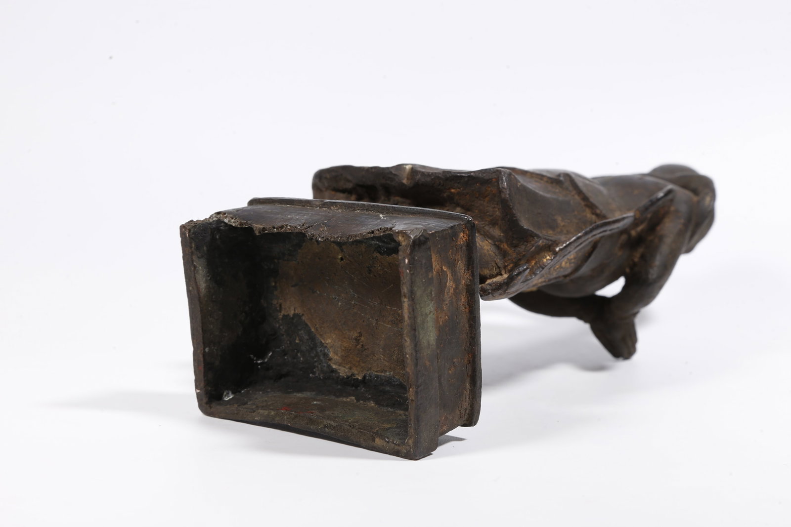 A BRONZE BOY STATUE - 9