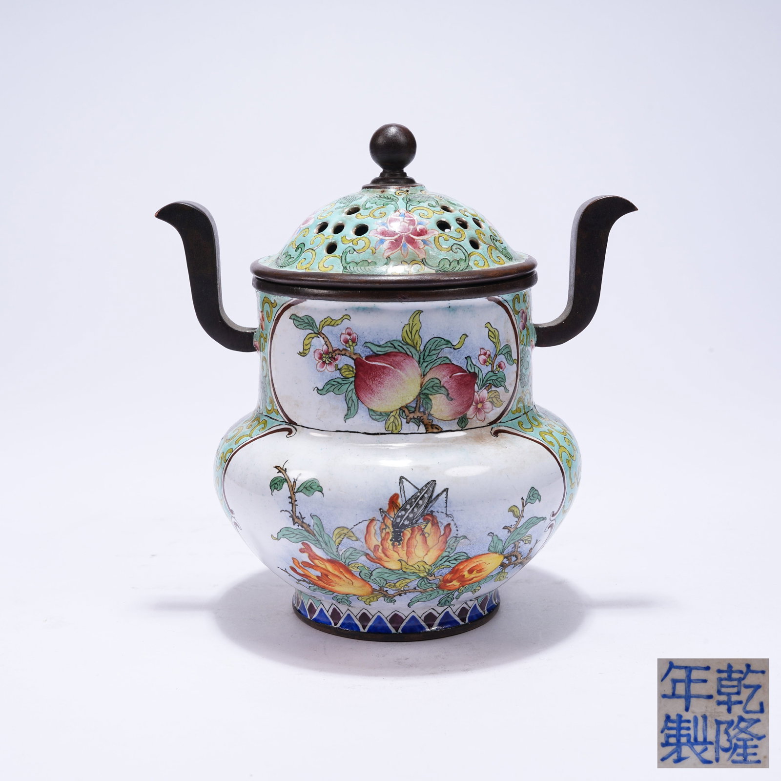 A CLOISONNÉ ENAMEL INCENSE BURNER WITH AUSPICIOUS FRUIT PATTERN (1 of 9)