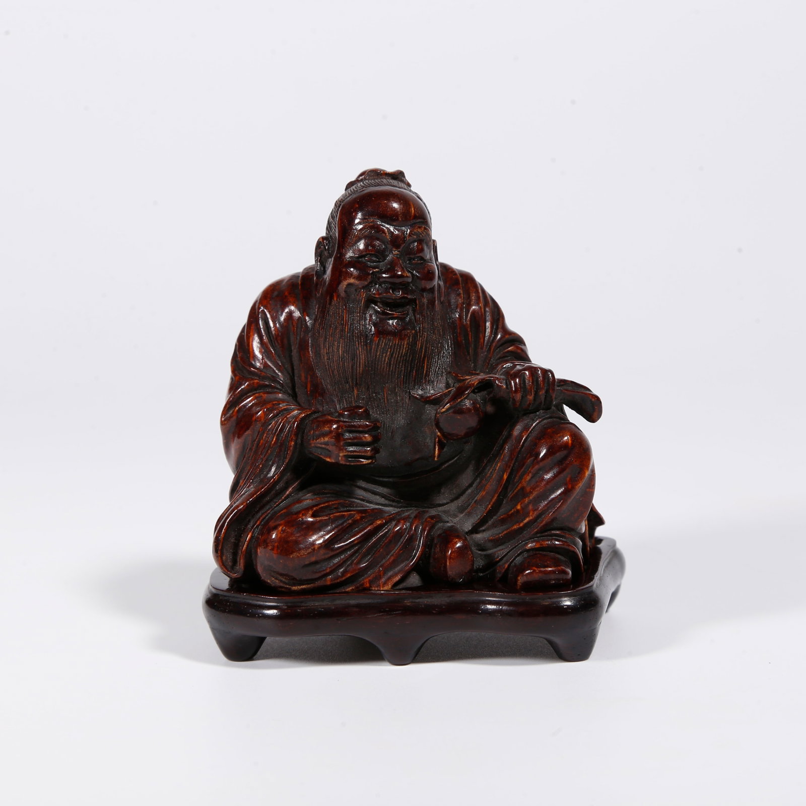 A BAMBOO ROOT CARVED FIGURE STATUE (1 of 8)