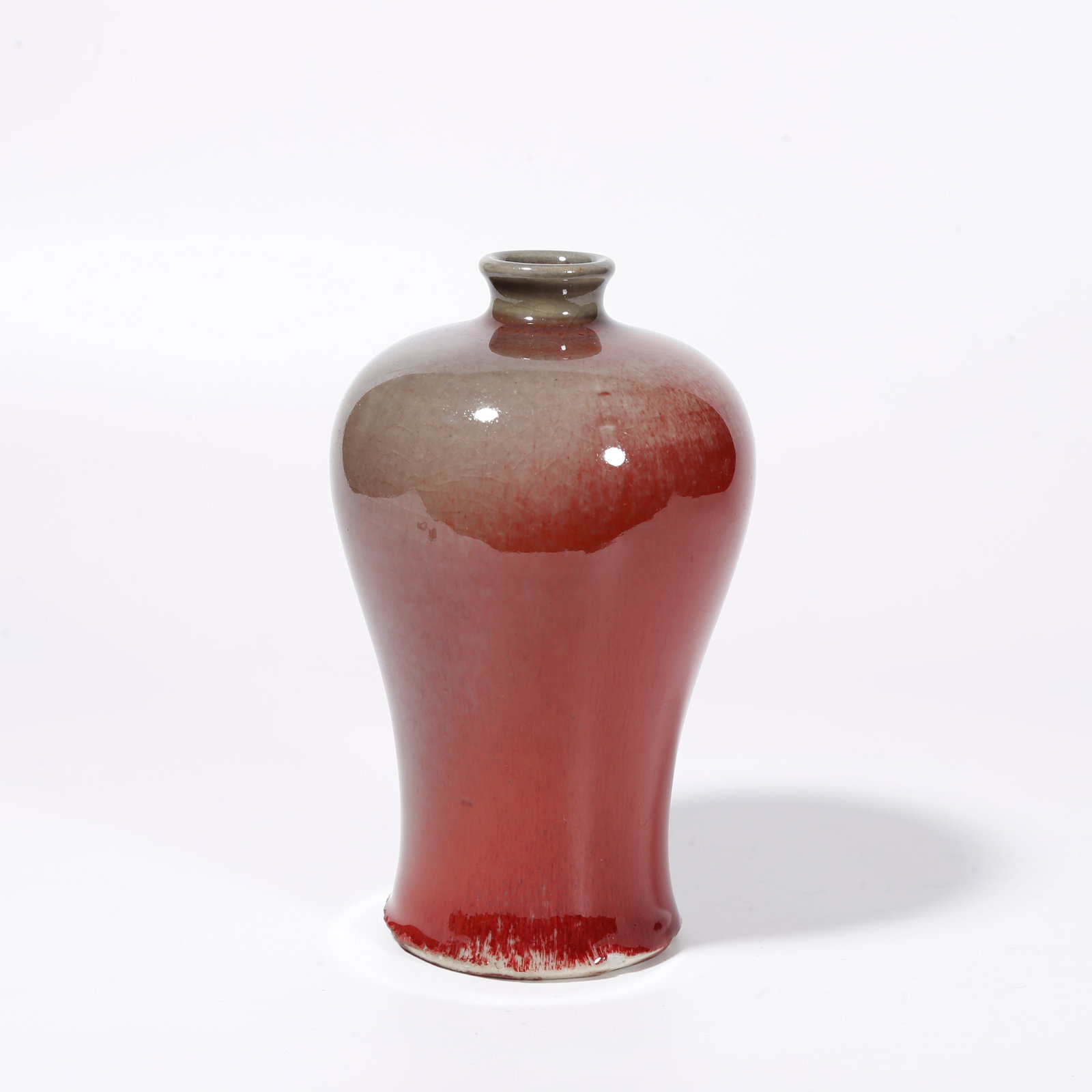 A BEAN RED GLAZE PLUM VASE (1 of 9)