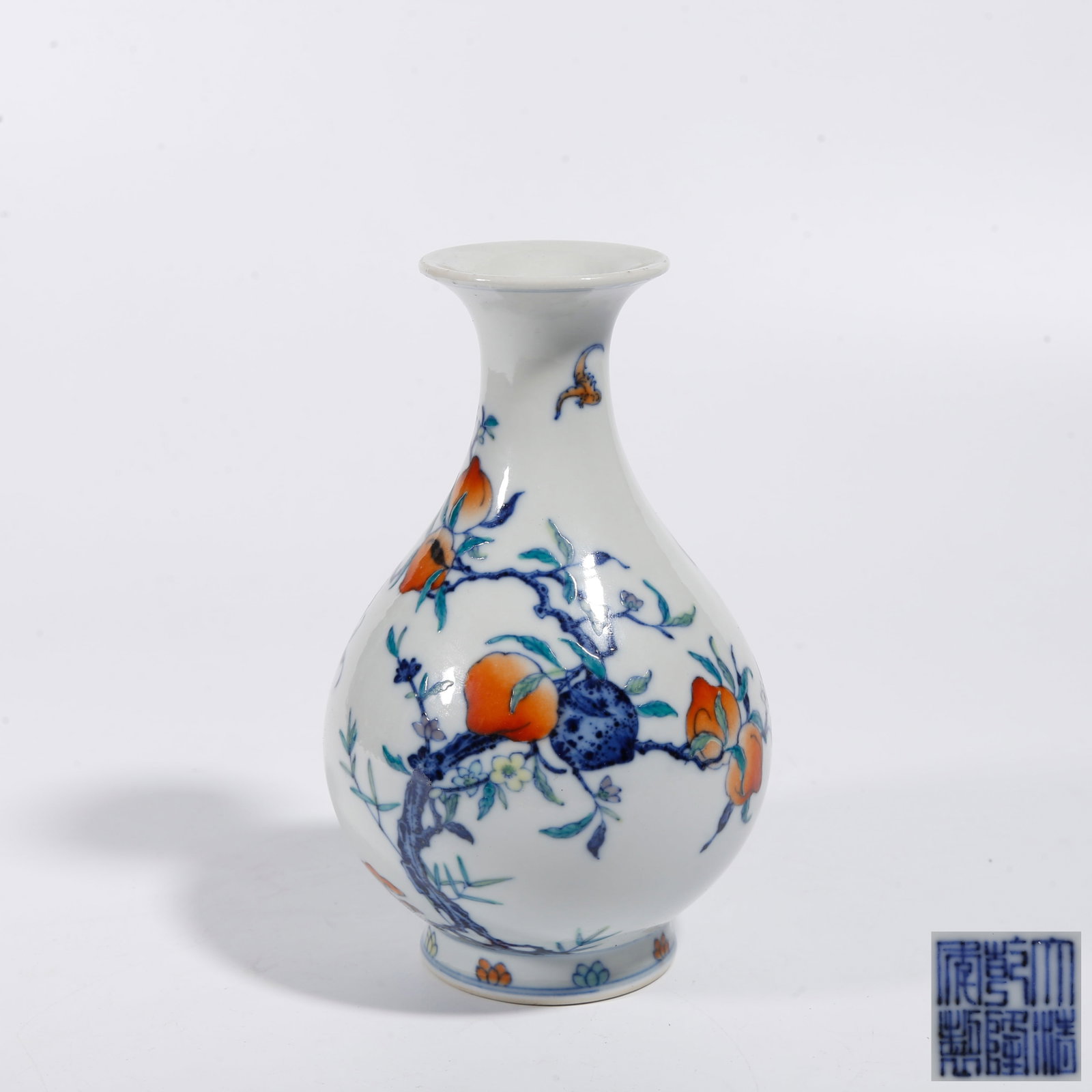 A DOUCAI YUHUCHUN VASE WITH BLESSING AND LONGEVITY MOTIFS: Doucai Yuhuchun Vase with Blessing and Longevity Motifs