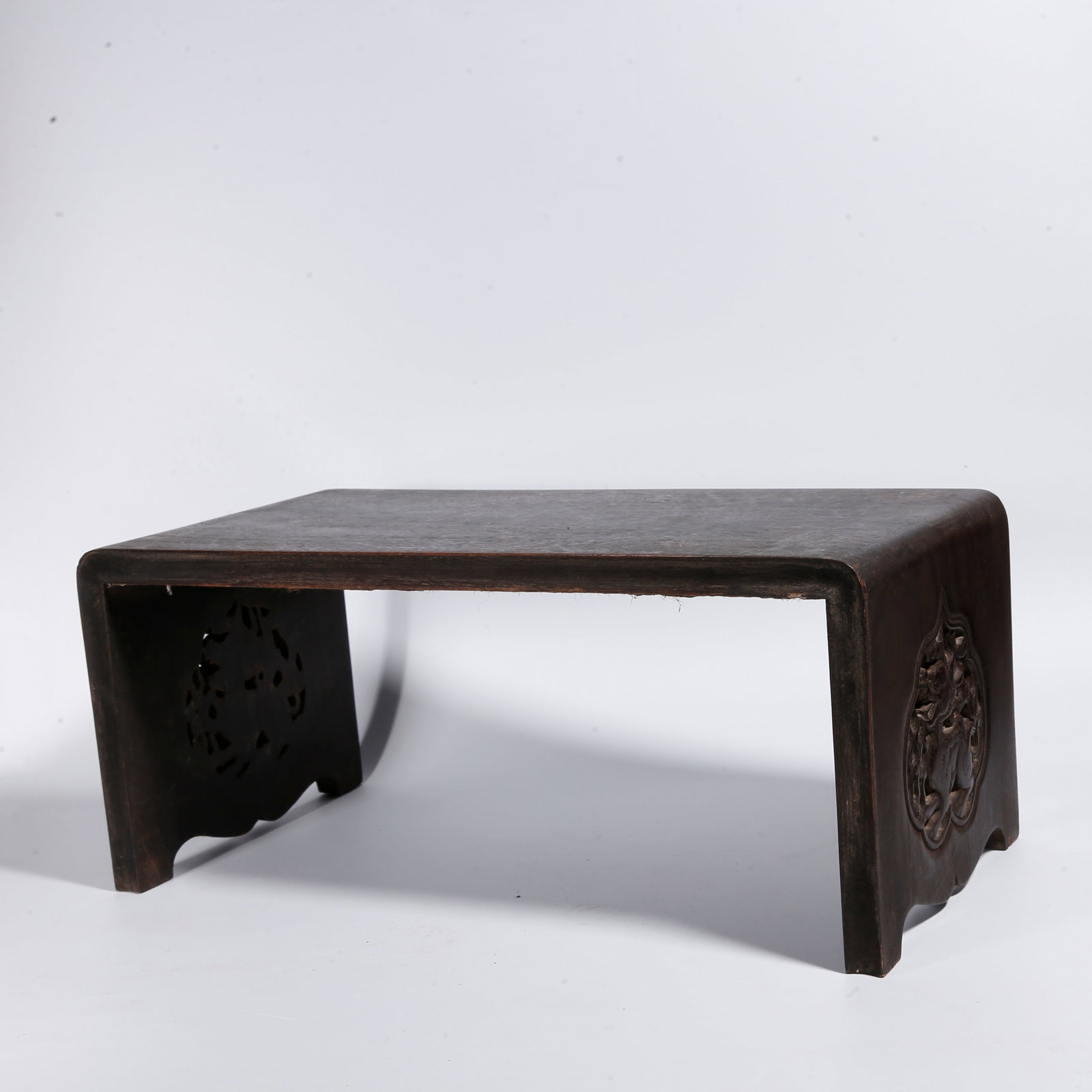 A RED SANDALWOOD TEA TABLE CARVED WITH BEAST PATTERNS (1 of 9)