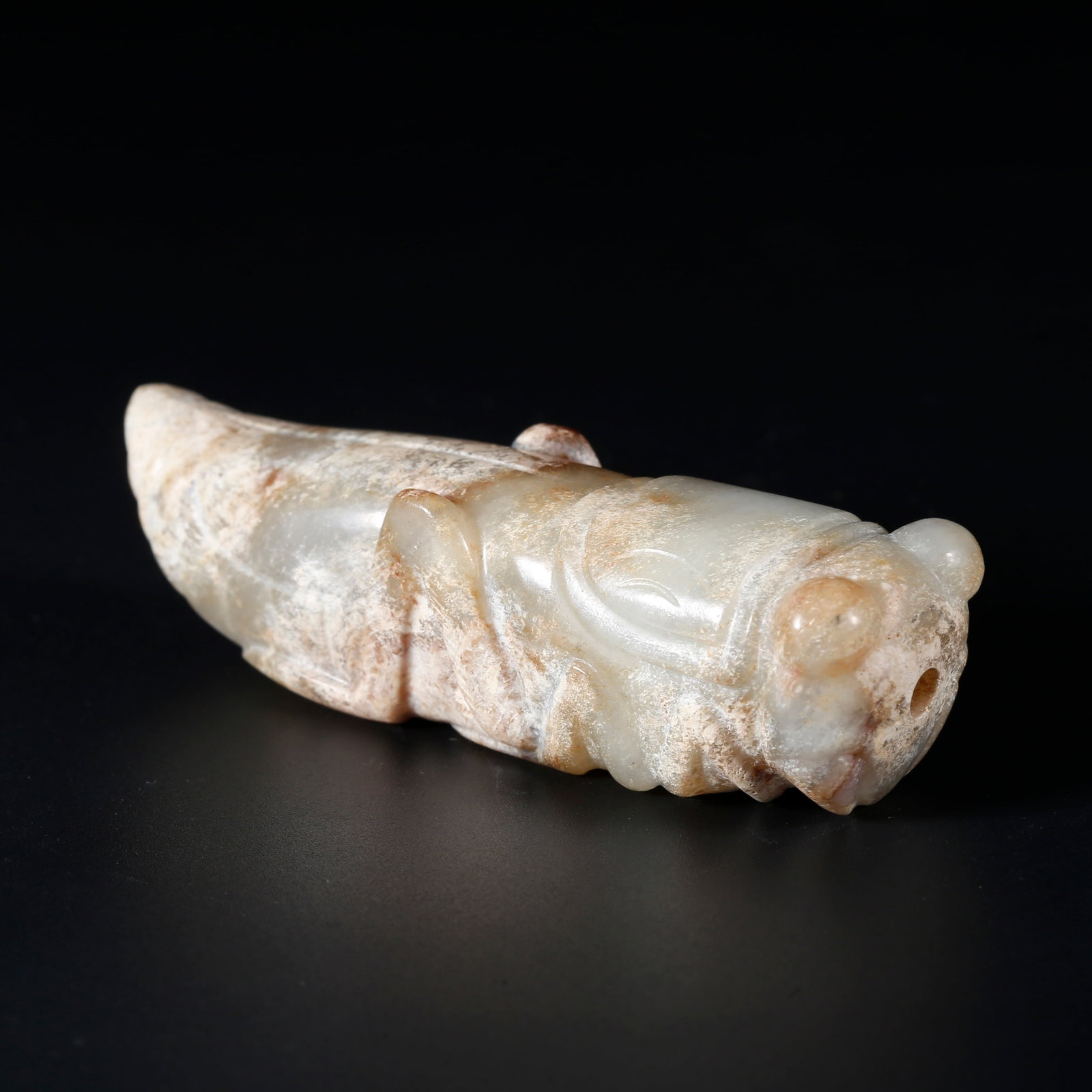 A ARCHAIC JADE BEAST-SHAPED PENDANT: Archaic Jade Beast-shaped Pendant